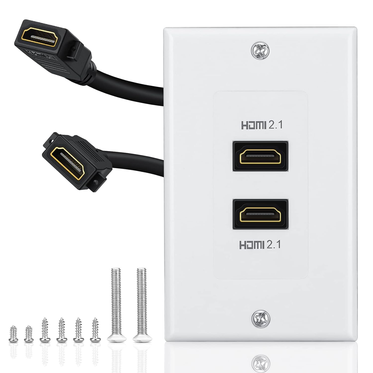 RuhZa HDMI 2.1 Wall Plate(2 Port), Electop 8K HDMI Wall Outlet Pass Through, Supports 8K@60Hz and 4K@120Hz, 3D, HDR, 48 Gbps, Fits Home Theater Systems (B0CVDW1W42) Amazon Price History, Amazon Price Tracker