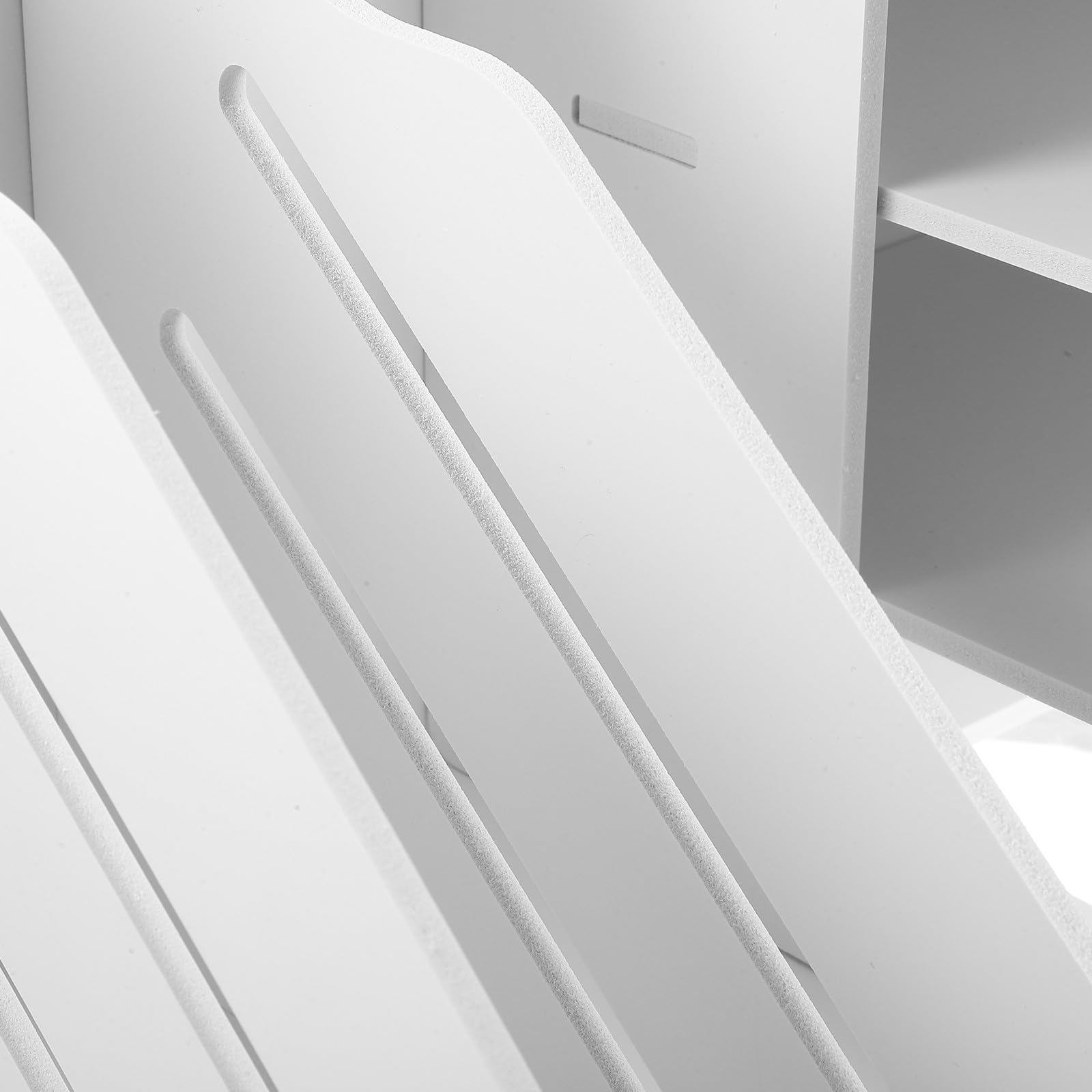 Porta Documenti da Scrivania a 4 Livelli, Bianco, Legno Plastico