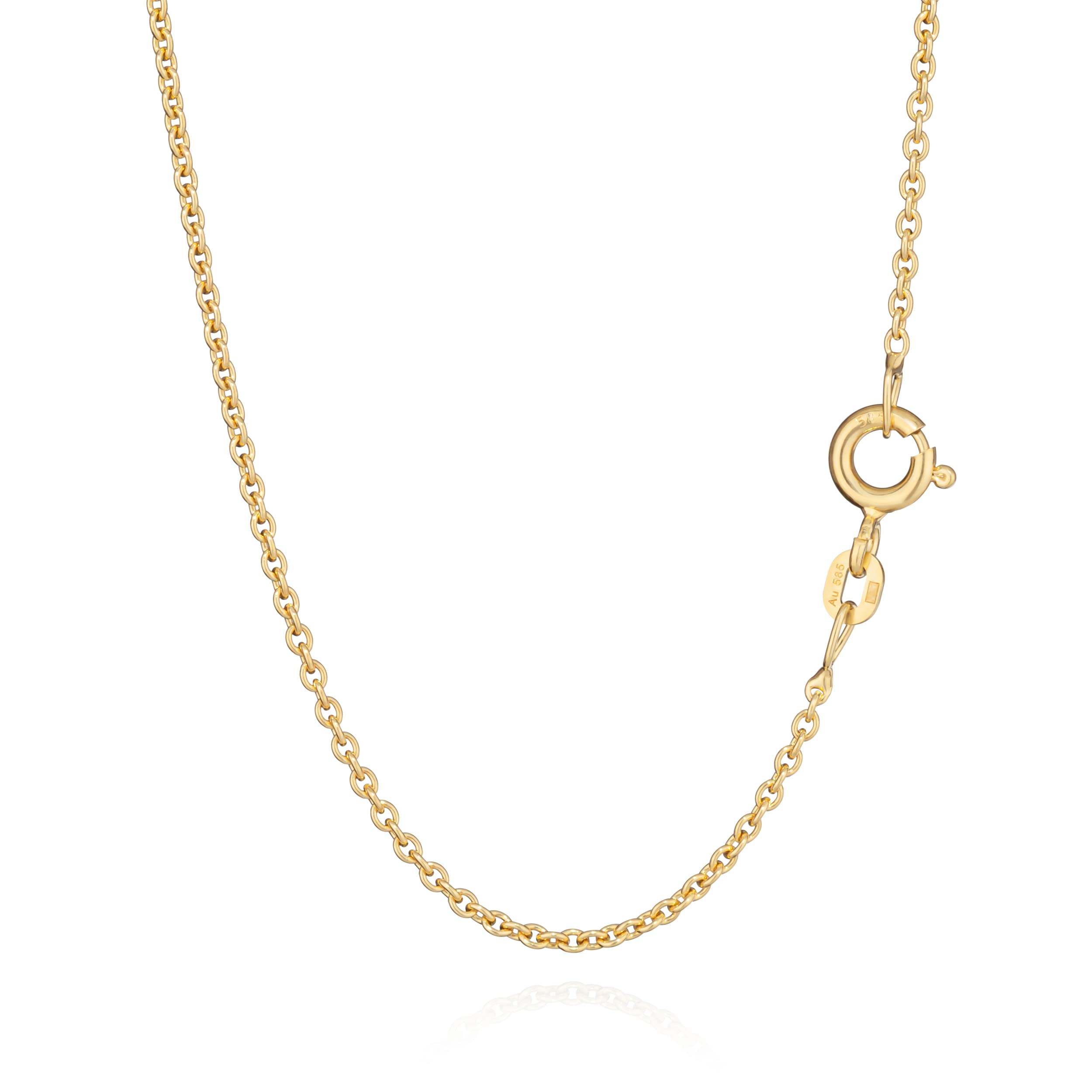 NKlaus Catena Ancora Rotonda In Ottone Placcato Oro - Lunghezza 55cm - Larghezza 1,1mm - Collana Sottile E Leggera - 2