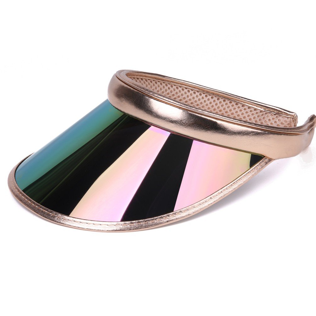 Sun Cap, Sun Visor Hat - UV Protection Hat - Headband Solar Face Shield Hat for Hiking, Golf, Tennis, Outdoors Sports Beach Cap Gold