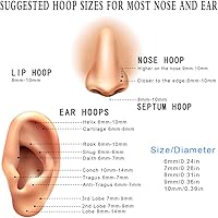 Vista 4 de EACHLP Arracadas de acero quirúrgico chapadas en oro de 18 quilates, unisex, para tabique, de espiral, para el labio, para el pezón, cómodo