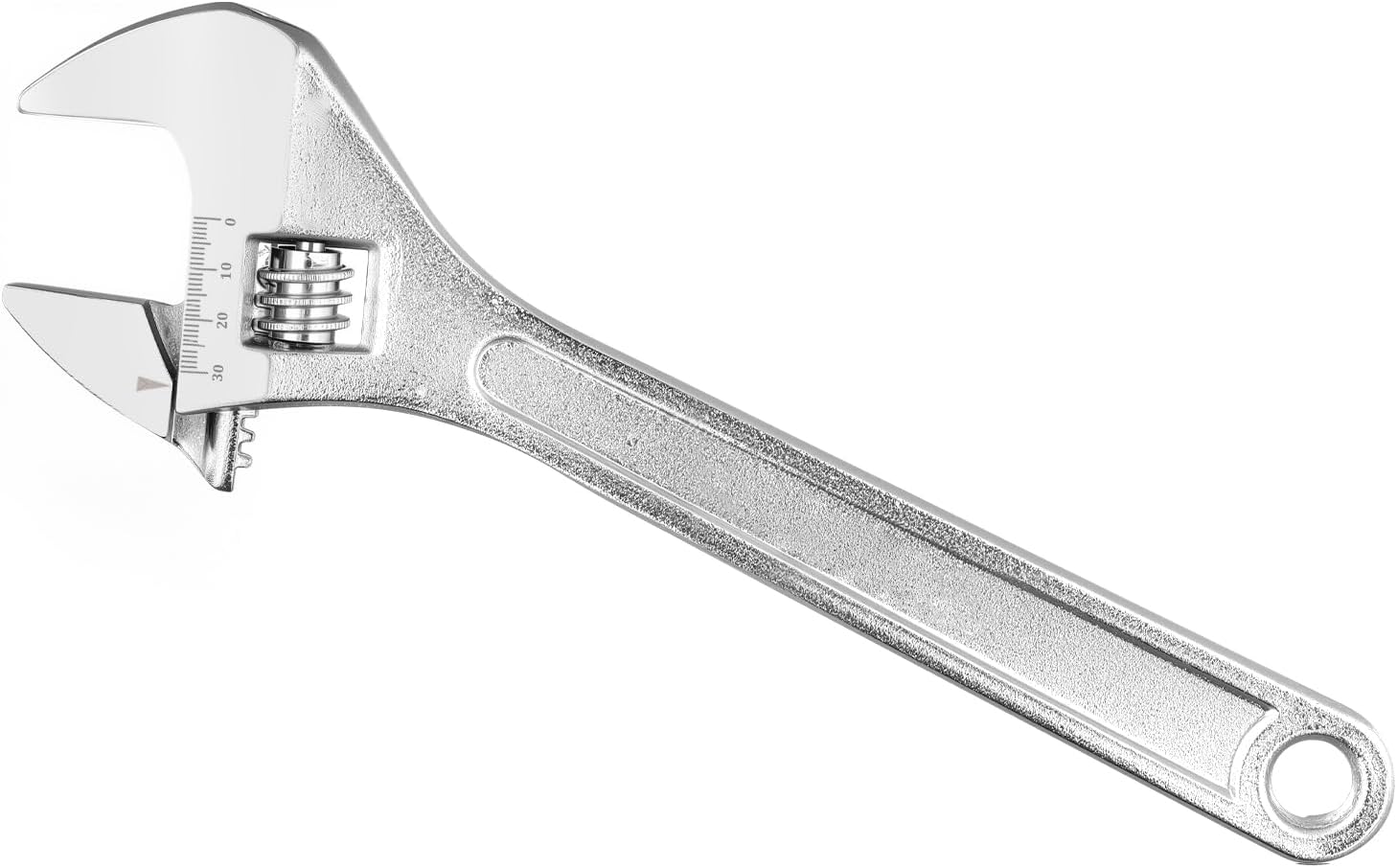 HOIGON Set of 4 Heavy-Duty Adjustable Wrench Set, 6 8 10 12 Inch Wide Jaw Wrenches with Laser-Etched Metric SAE Scales for Automotive, Plumbing Repairs, Silver