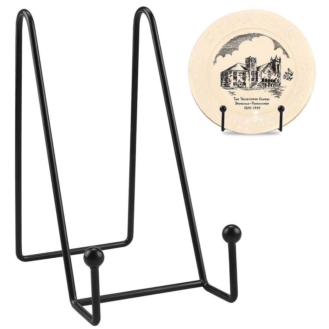 Lot De 2 Supports Métalliques Noirs 6 Pouces – Présentoirs Assiettes, Cadres Photo, Livres & Décoration Table