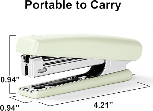 Miniatura 6 de EZWORK Engrapadora, engrapadora de escritorio de oficina de capacidad para 25 hojas, engrapadora 2 en 1, removedor de grapas integrado, perfecto