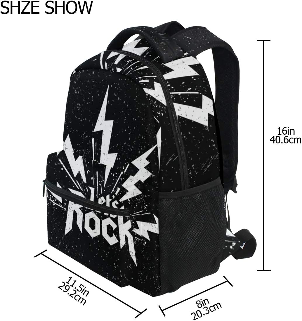 ALAZA Grunge Rock Music Hipster Starry Black Stylish Large Backpack Personalized Laptop iPad Tablet Travel School Bag with Multiple Pockets