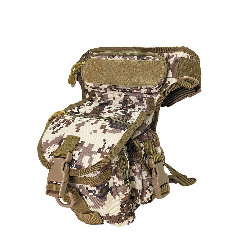 SamxuDrop Leg Pouch Outdoor Metal Hunt Detection Multi-Function Bag, Portable Treasure Holder Waist Bag (Desert Digital)