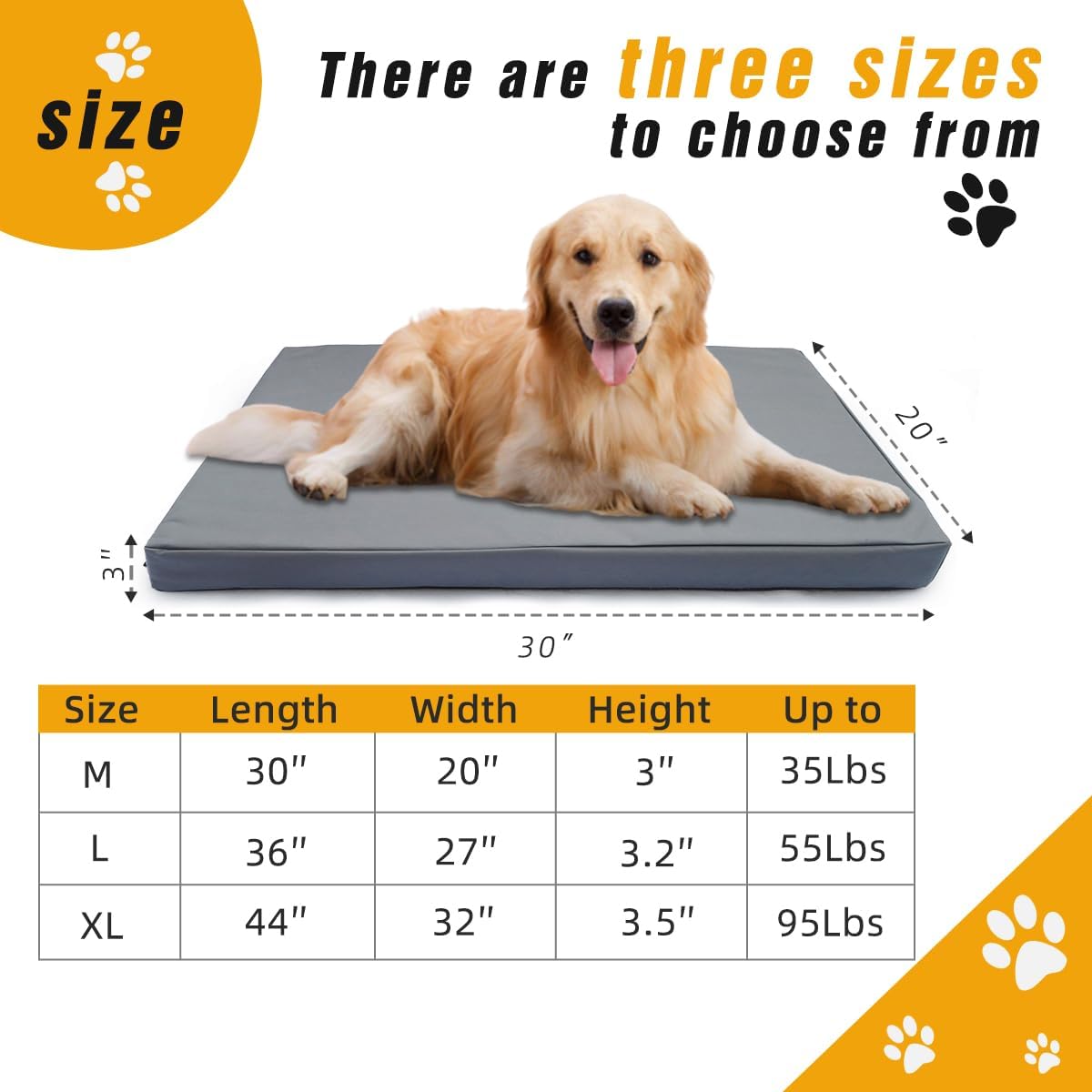 review Pet Bed Cover XL 44x32x3.5'' Dog Bed Covers Waterproof Dog Bed Covers Large Dog Bed Washable Removable Cover Dog Bed Covers Replacement Washable Dog Bed Covers with Zipper,Grey