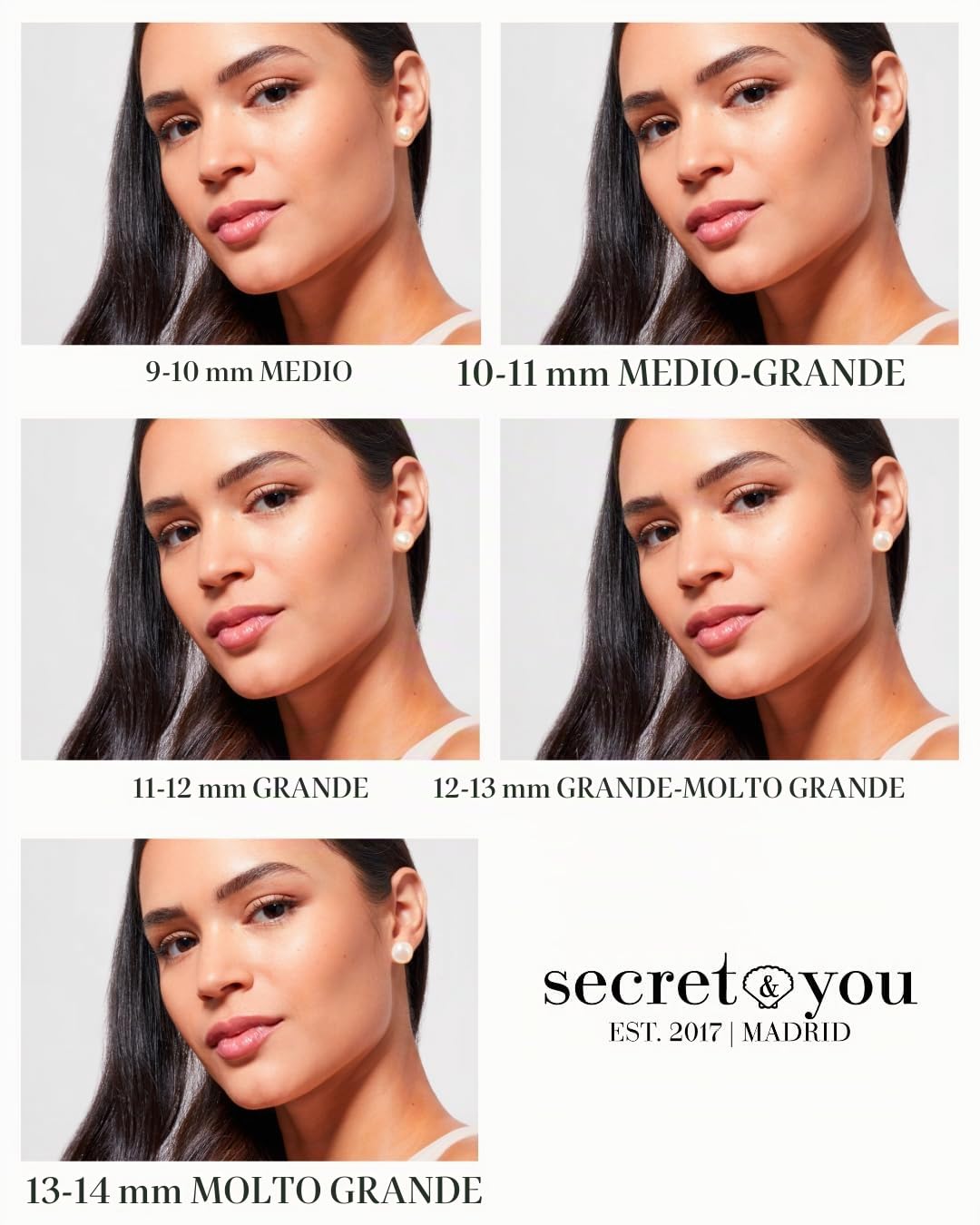 Secret & You - Orecchini a bottone con perle coltivate d'acqua dolce perla coltivata - Forma barocca - Argento sterling 925, disponibile in 5 dimensioni Da 9-10 mm a 13-14 mm