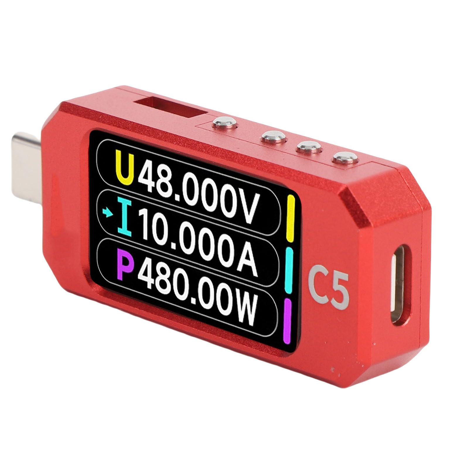 Luocute Miernik Mocy USB, Miernik Napięcia USB Typu C i Tester Prądu, 1,47 Cala Kolorowy Wyświetlacz Lcd Tester Multimetr Pd Woltomierz Pd, 320x172 Prąd Napięcia Rozdzielczości