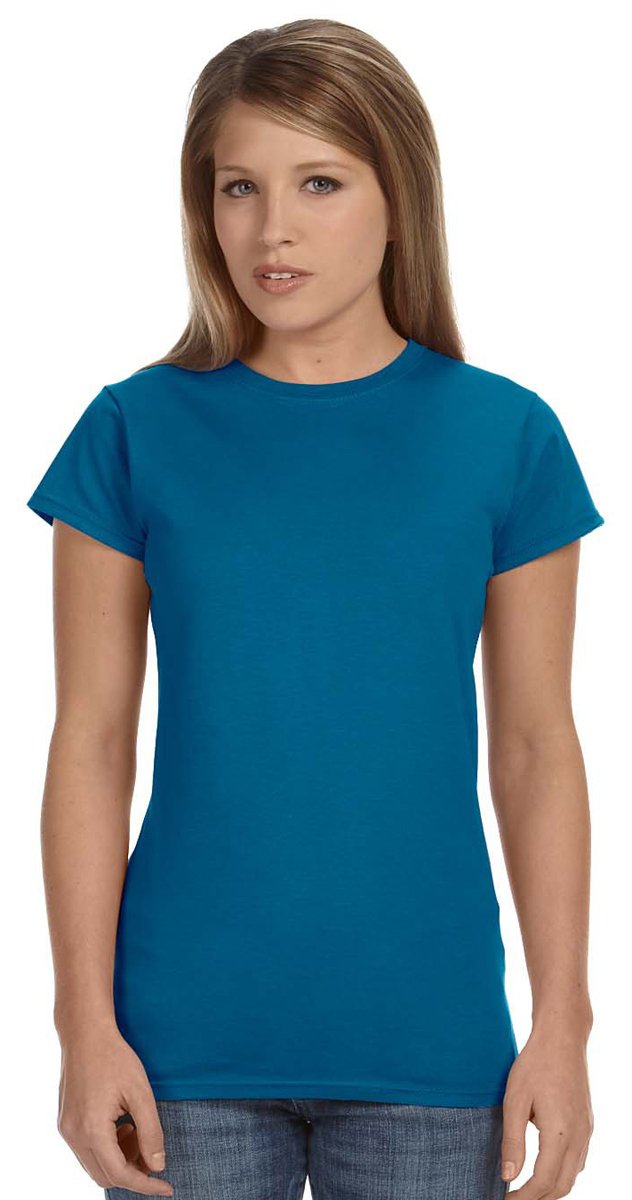 Gildan Women's Antique Sapphire Soft Style Ringspun Cotton T-Shirt, S, Eurostyle Fit