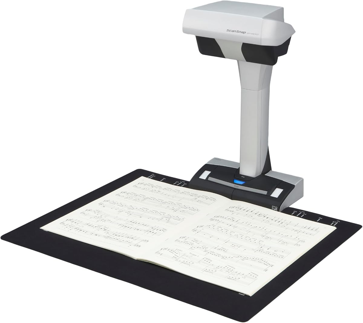 ScanSnap SV600 Overhead Book and Document Scanner, Black | Multi-Document | Auto Book Correction | Page Turning Detection