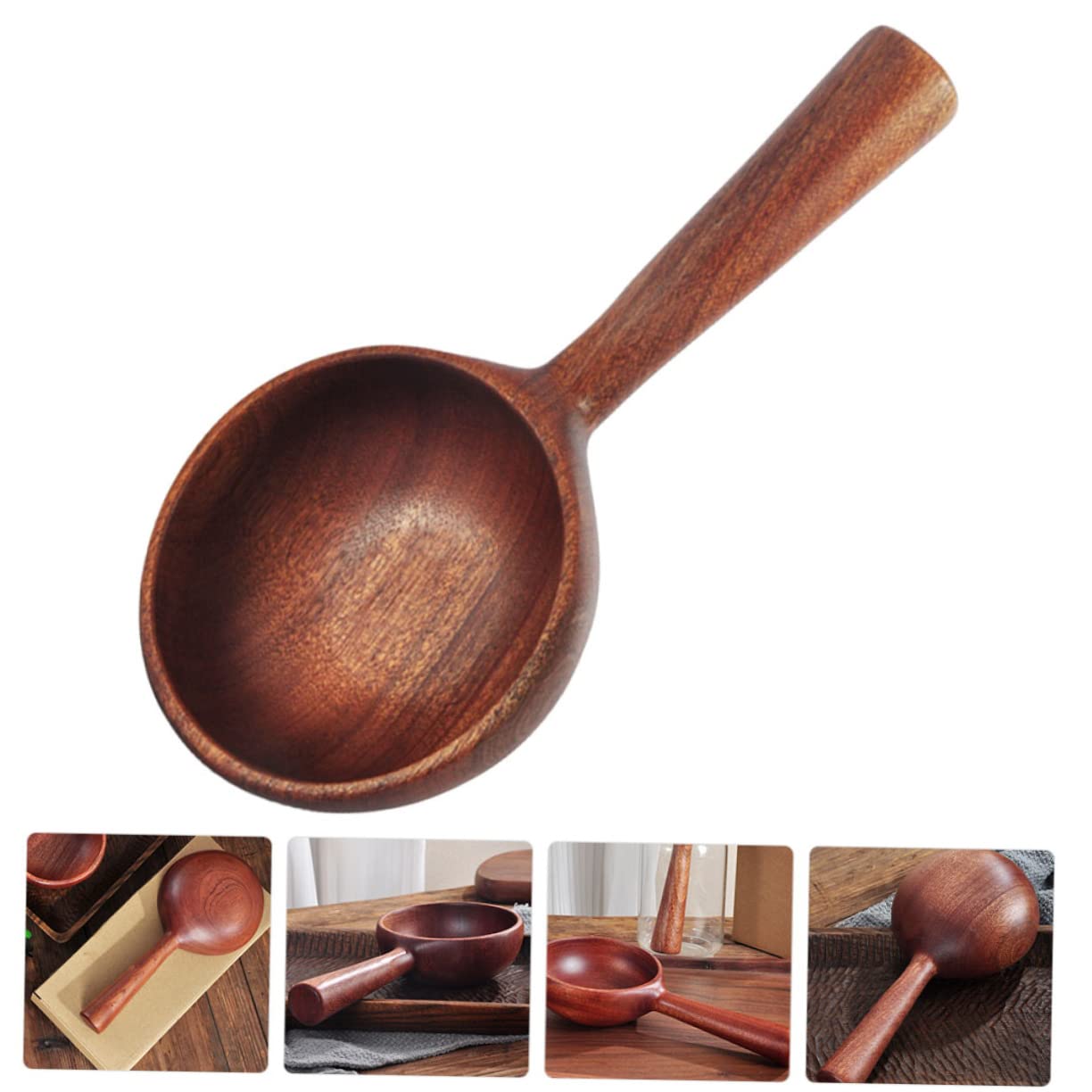 BESTonZON 2pièces Louche Bois Avec Manche Ergonomique Pour Cuisine Et Jardin Ustensile Polyvalent Pour Arroser Et Servir Pour Cuisson Lavage Des Légumes