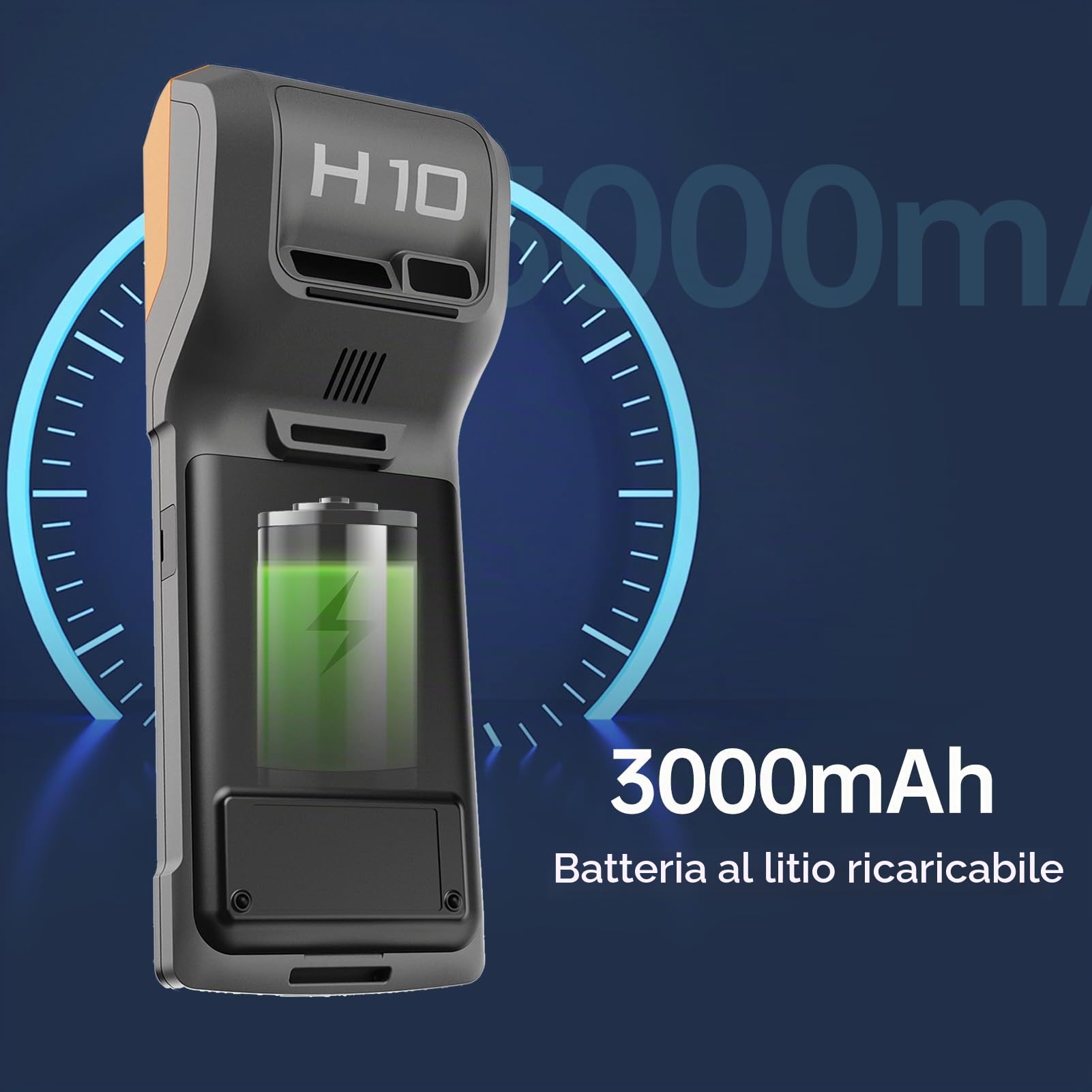 Bisofice H10 PDA Terminale Portatile, Android 14, Scanner Lettore codice a barre wireless 1D 2D, Stampante Ricevute POS 58 mm, WiFi e 4G, BT, per vendita al dettaglio, magazzino, logistica