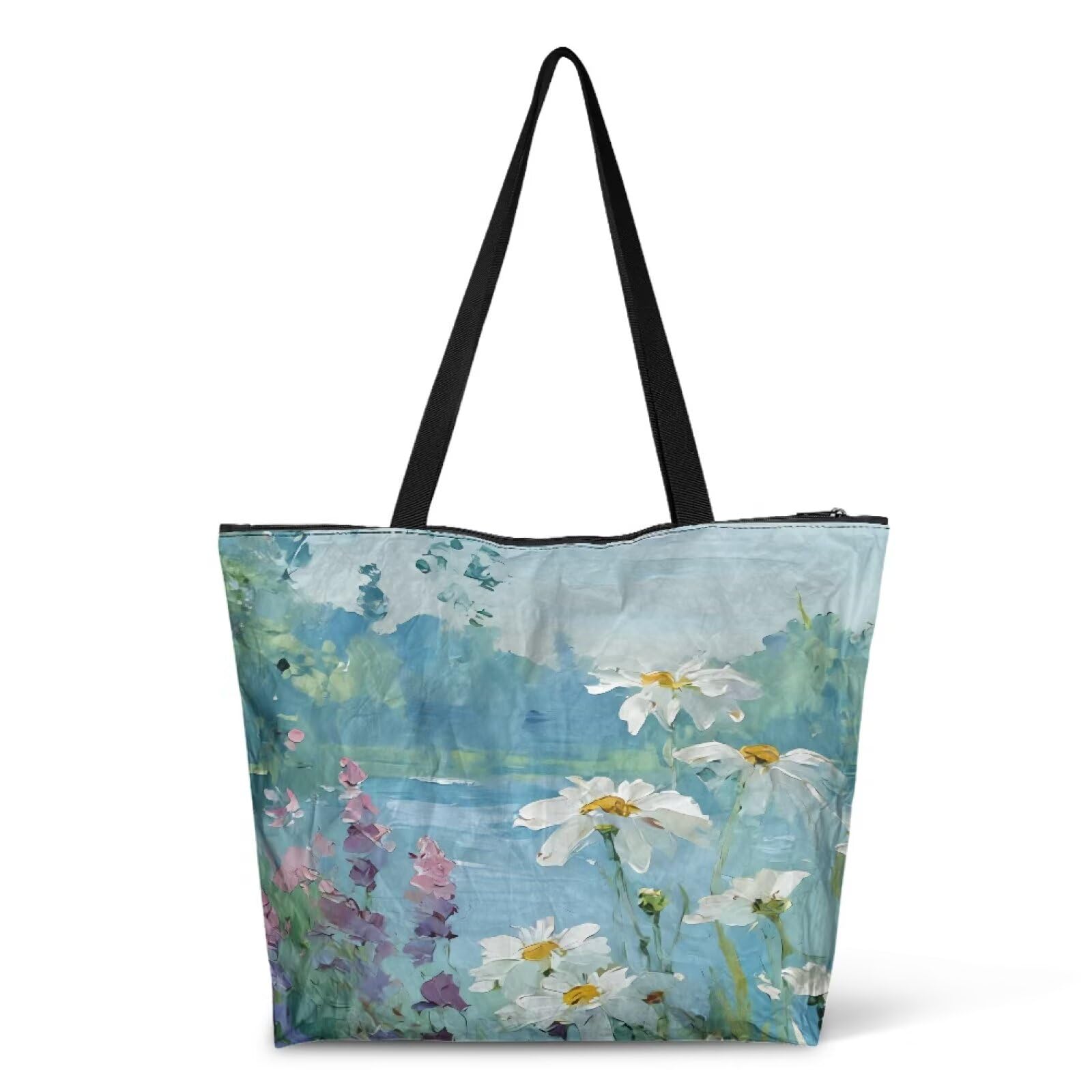 Art Lover Zippered Tote Bag Waterproof Large Work Tote Bags, Artwork Women's Purse Handbags Travel Totes