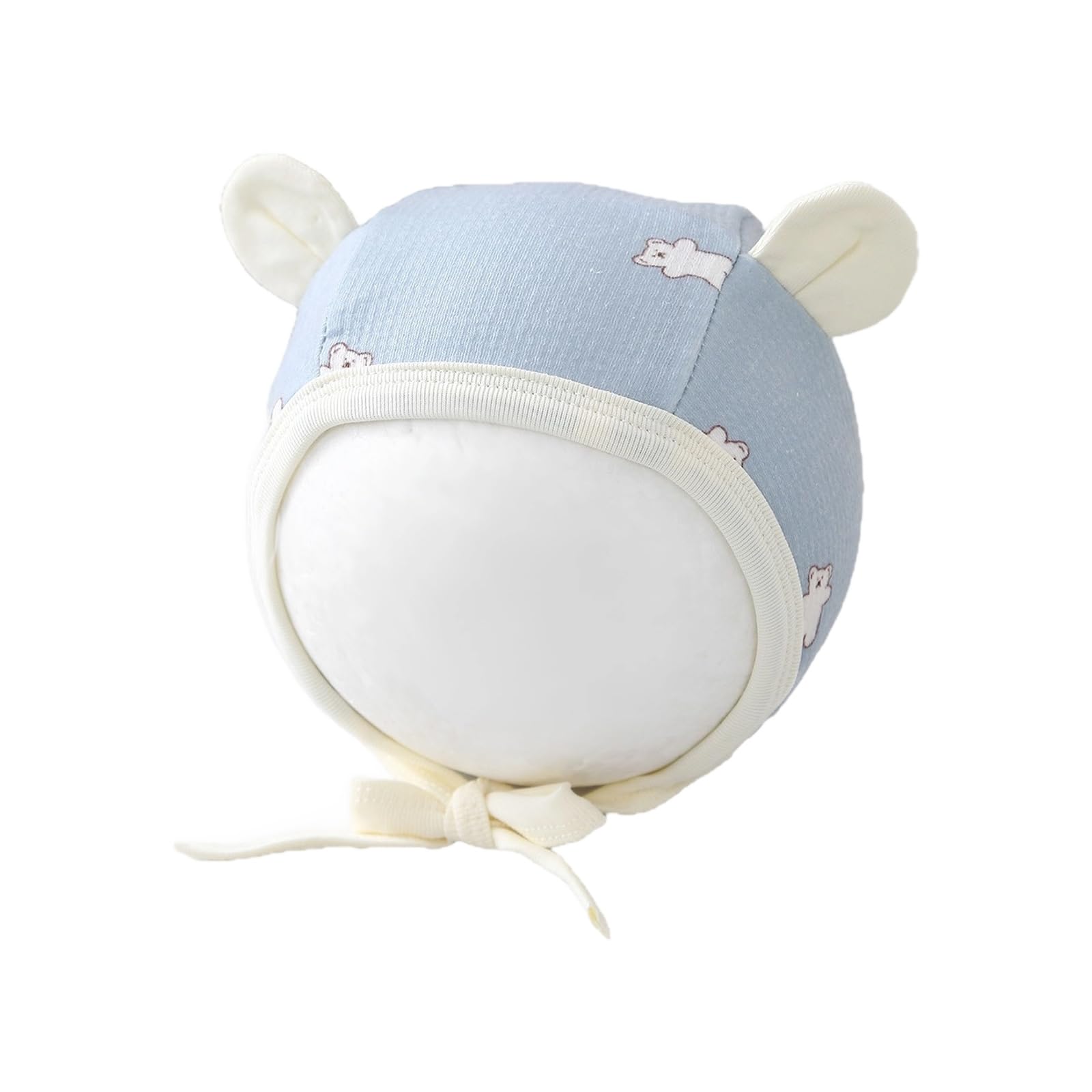 Obotsnoi Adorable Newborn Hat Lightweight Organic Fabric Cap for Premature Babies Adjustable Strap Newborns Ear Protective Cap