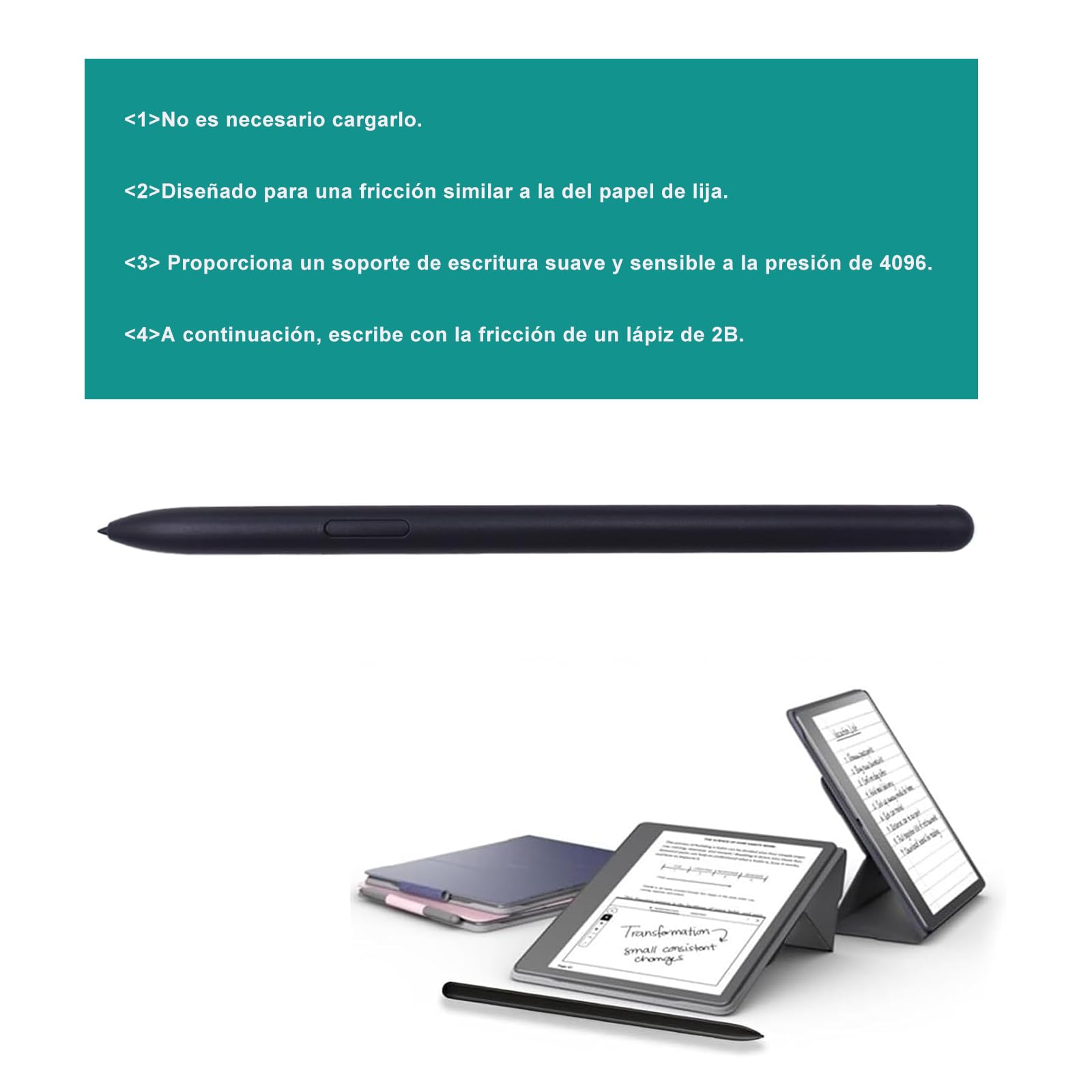 Stylet pour Kindle Scribe Premium Pen compatible avec Kindle et écriture de cahier numérique, remplacement de dessin pour Kindle Scribe Pen avec fixation magnétique, sensibilité à la pression 4096