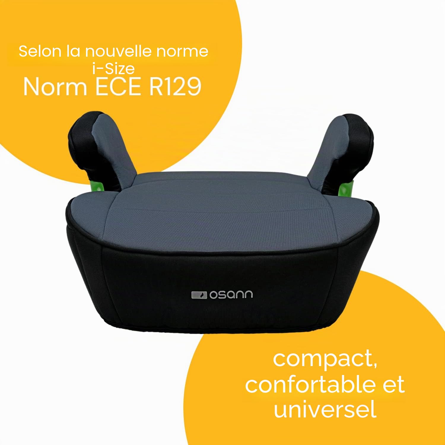 OSANN - Siège auto réhausseur enfant Junior Isofix I-Size - 126-150 cm - noir - Avec ou sans Isofix, Ceinture 3 points