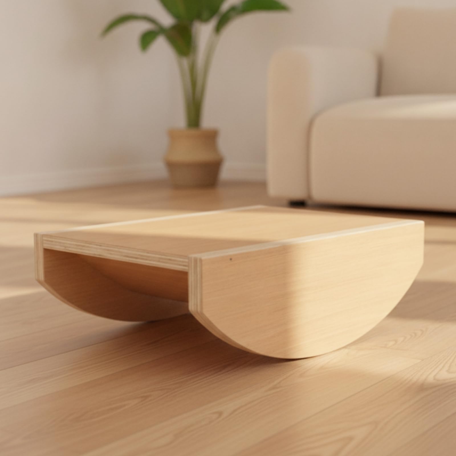 Balance Board in Legno Multifunzione, Naturale, Colore Naturale Del Legno