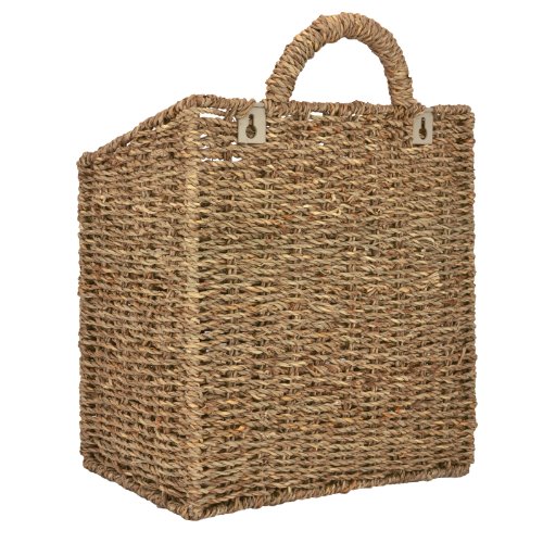 MyGift-125-Inch-Rustic-Woven-Wall-Hanging-Storage-Basket-Large-Decorative-Baskets-Magazine-and-Mail-Organizer-Basket MyGift 125 Inch Rustic Woven Wall Hanging Storage Basket Large Decorative Baskets Magazine and Mail Organizer Basket