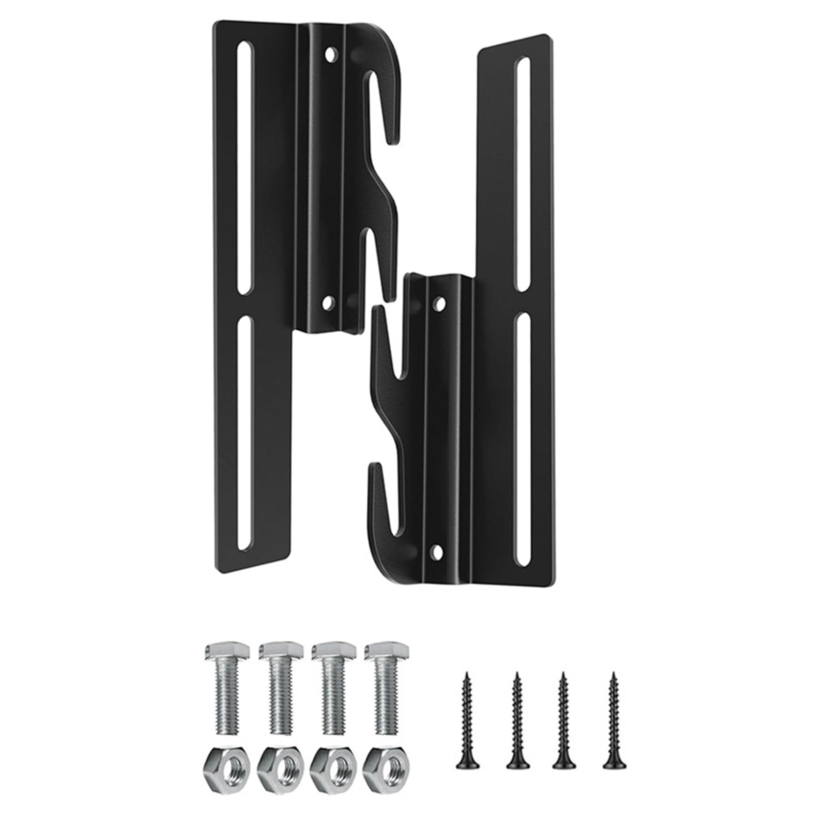 Anwhriet Black 2/4Pcs Bed Frame Conversion Bracket With Hardware Bolt-On To Hook-On Headboard Adapter Bracket Bed Rail Hook Plate Adapter
