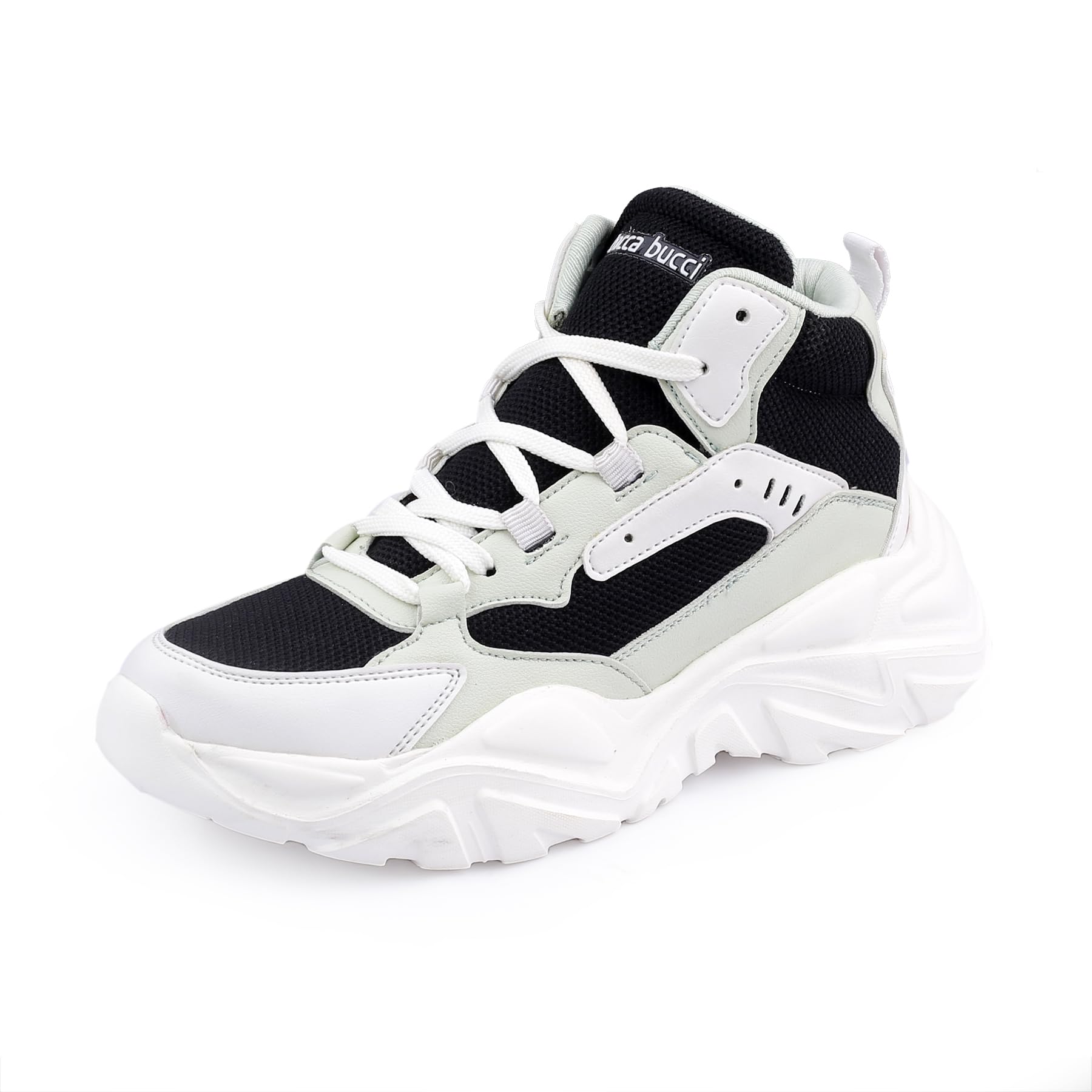 Bacca Bucci® NYRA Mid-top Platform Fashion Sneakers for Women | Streetwear Chunky Sneakers with Light-Weight Outsole (Jet Black, Size UK40) (B0C7GYSPXM) Amazon Price History, Amazon Price Tracker