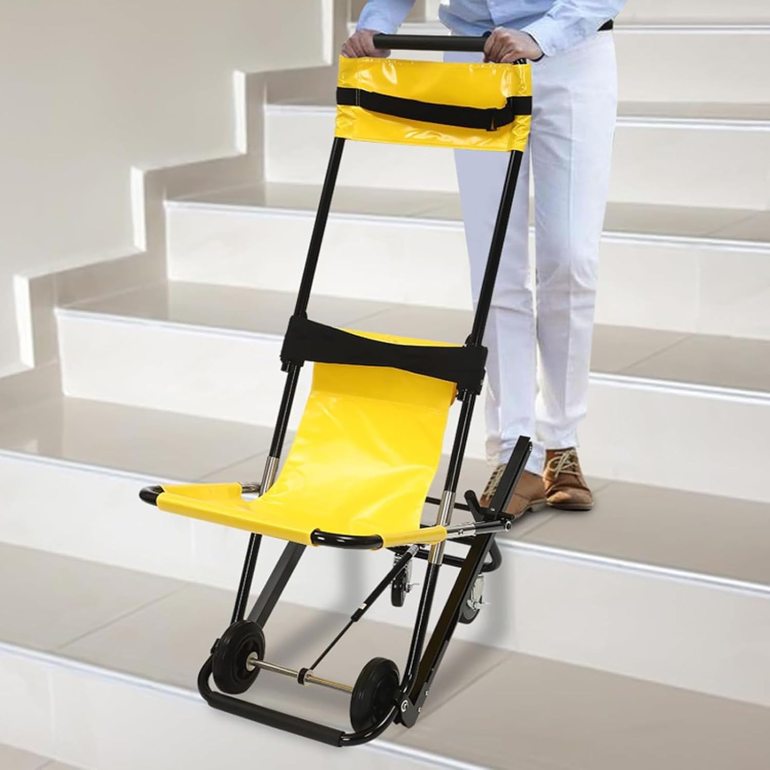 Silla de escalera plegable portátil para evacuación de emergencia, camilla de rescate ligera para bomberos y uso en ambulancia