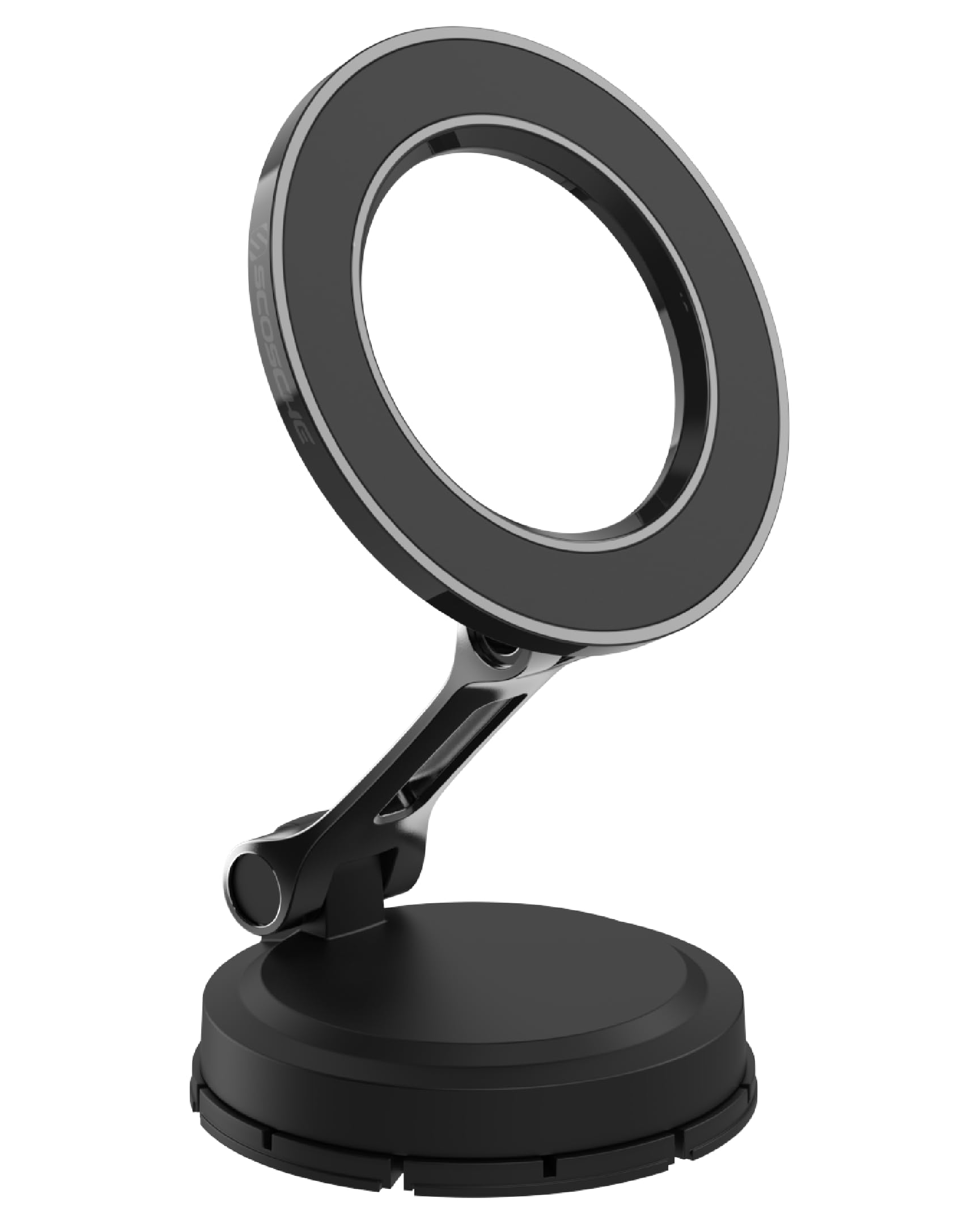 Scosche MagSafe Car Mount, Magnetic Phone Holder for Car Dashboard & Windshield with Foldable Arm, Adhesive Swivel Base with 360° Rotation, Compatible with iPhone 17/16/15/14/13/12 and PopSockets