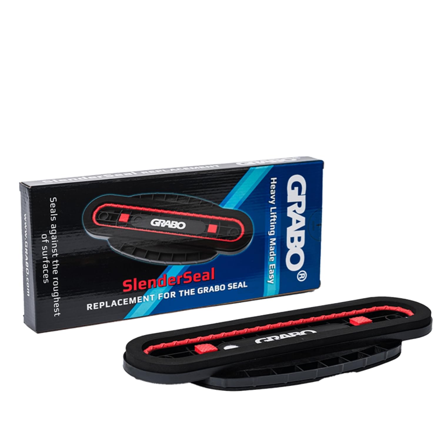 Grabo Black Slender Seal, Ideal For Pavers, Tiles, Pipes, And More, Lifts Up To 60Kg (132 Lb), Compatible With All Existing Models, Fast Changeover From Existing Seal