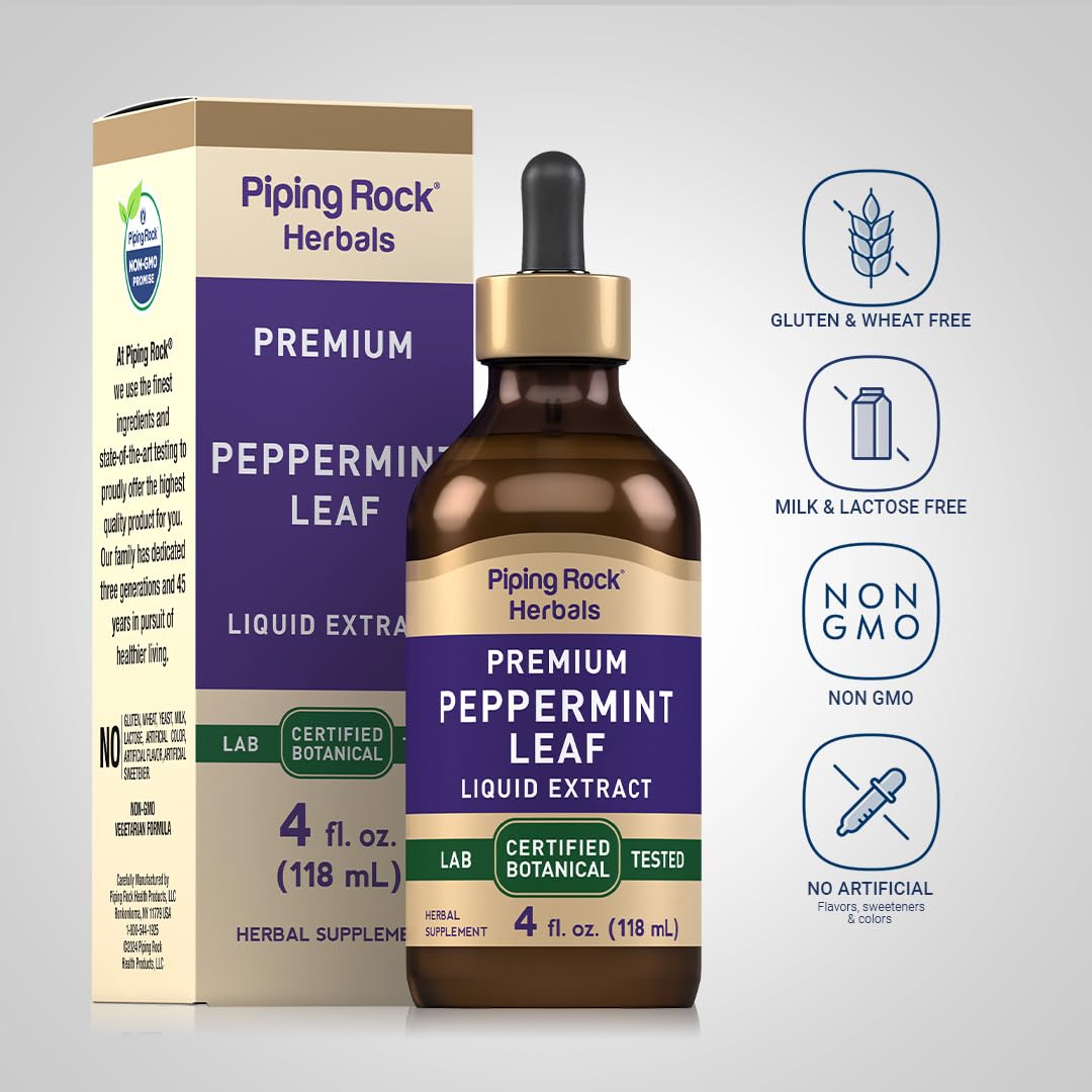 Amazon.com: Piping Rock Peppermint Liquid Drops | 4 Fl Oz | Herb Leaf  Extract | Alcohol Free Tincture Supplement
