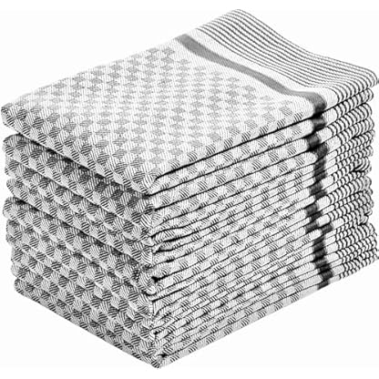 Heim24h 5er-Set Geschirrtücher 100 x 50 cm, Grau, Küchentücher aus 100% Baumwolle – Bild 3