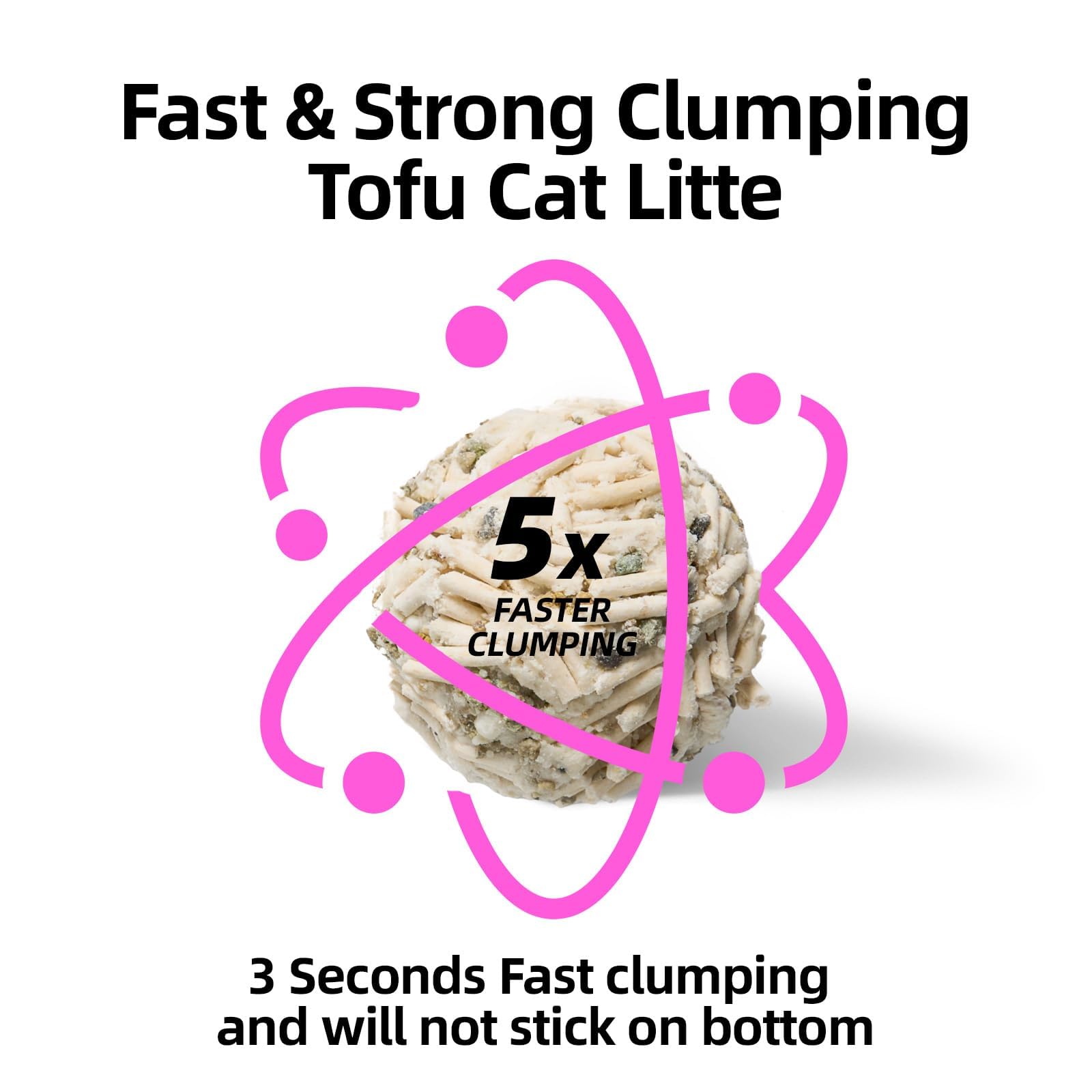 Lettiera per gatti mista con tofu resistente al 99,9%, senza polvere e sciacquabile, con ingredienti naturali e sostenibili misti, tofu misto e bentonite, controllo degli odori, basso