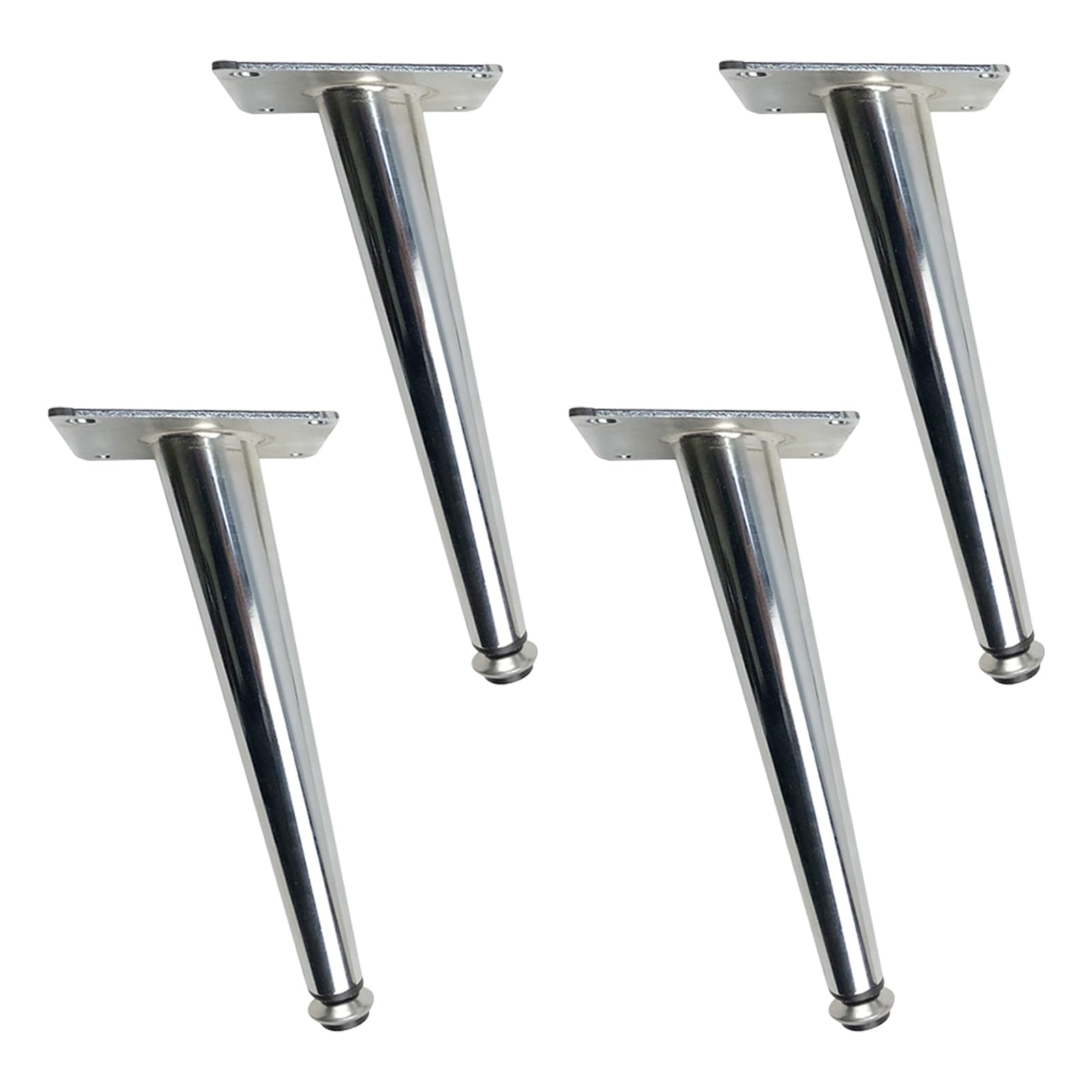 Generico Gambe per Mobili Piedini Conici Cromati 4 Pezzi Regolabili in Ferro Cromato Vernice Spray Altezza Divano: 10,5-43,5 cm Piedini per Mobile 20,5 cm/8"
