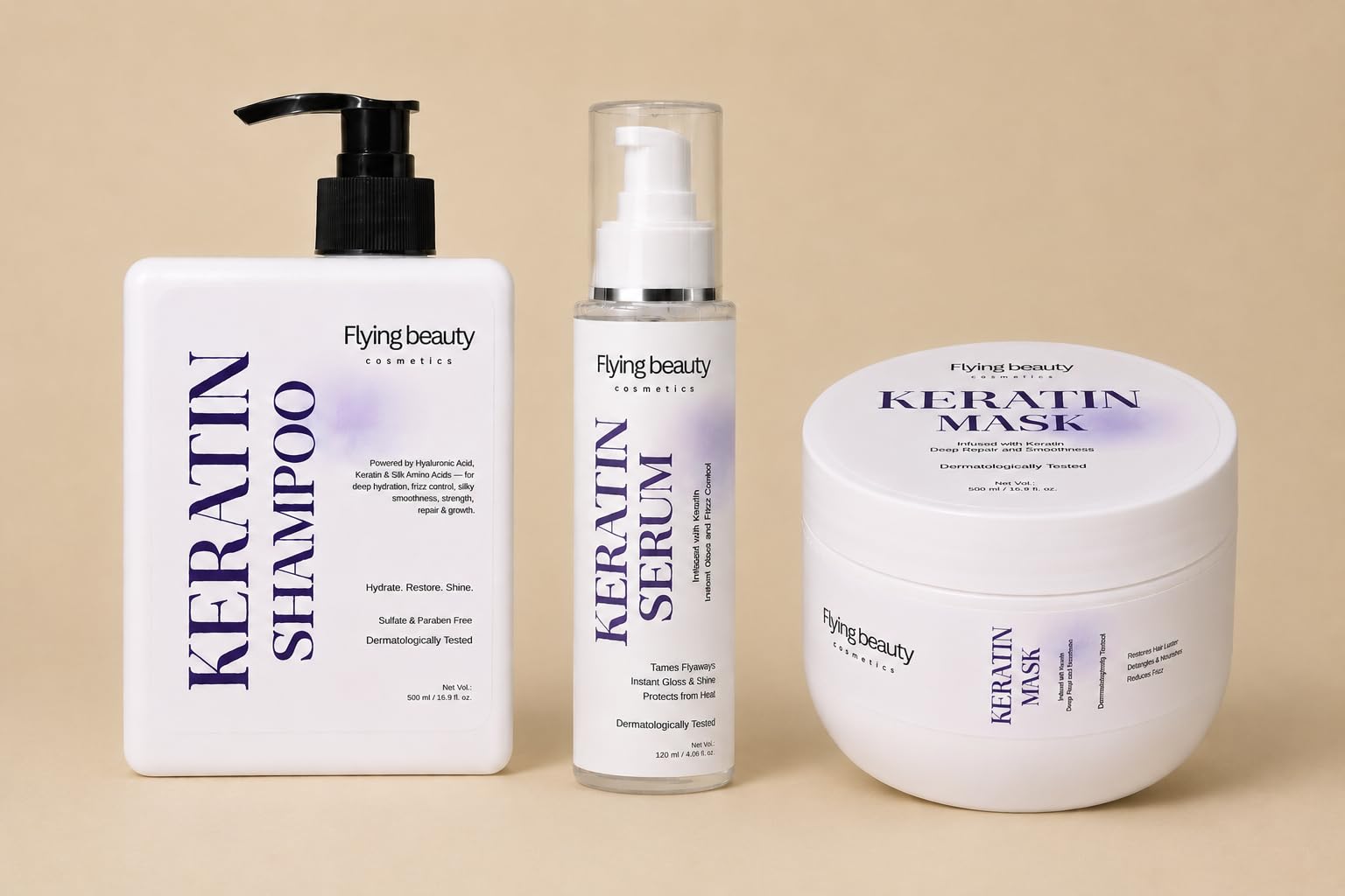 Advanced Keratin Hair Combo | Shampoo, Hair Serum and Hair Mask | Smooth Hair Care Collection for Everyday Use-image-43