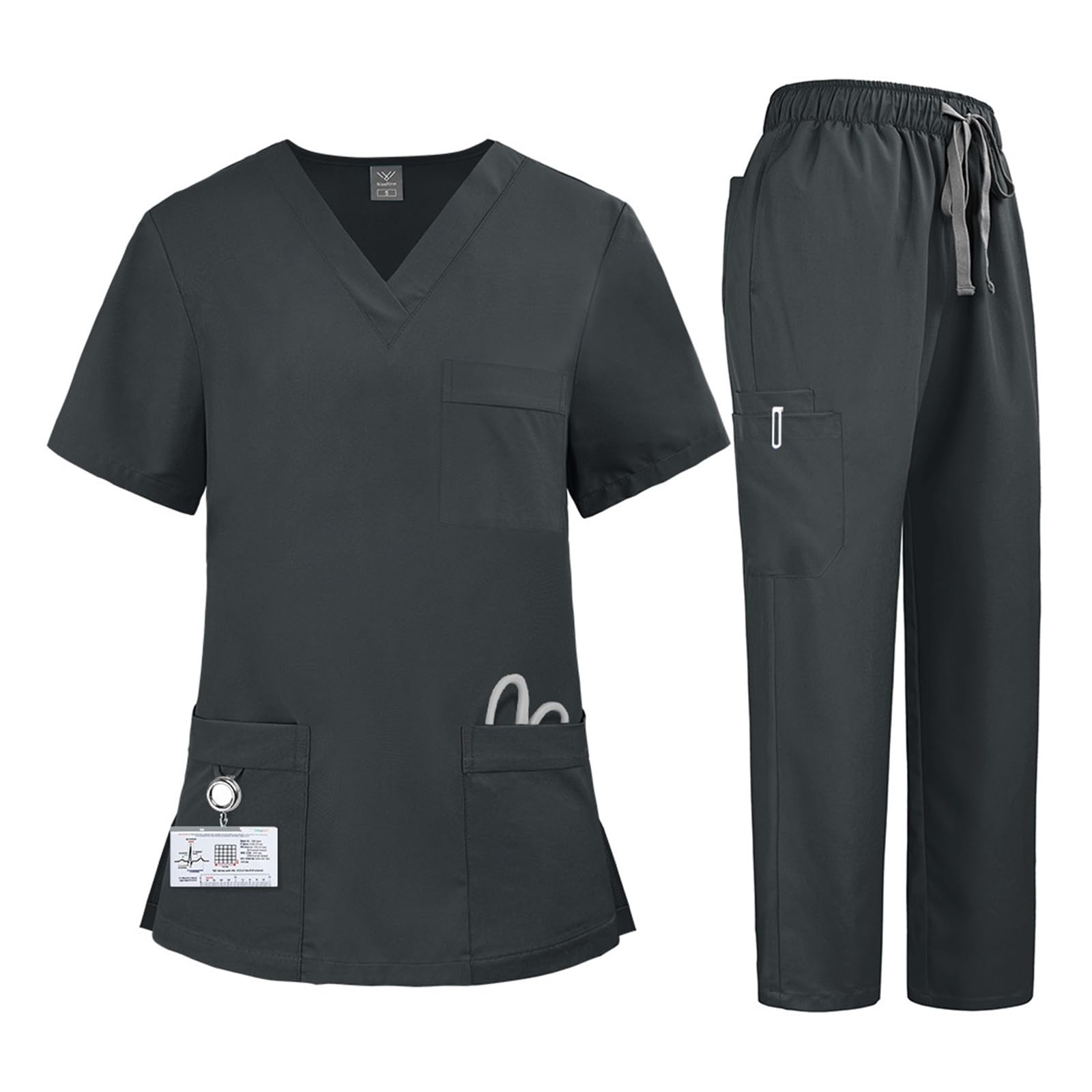 Uniforme De Enfermera Conjunto de dos piezas uniforme médico y enfermero secado rápido for hombres mujeres(Color4,M)