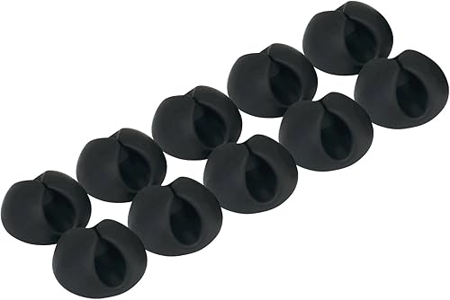 ROK Hardware Clip de cable de silicona multiusos tipo cable de alambre USB para escritorio de pared organizador de escritorio (50 unidades, negro)