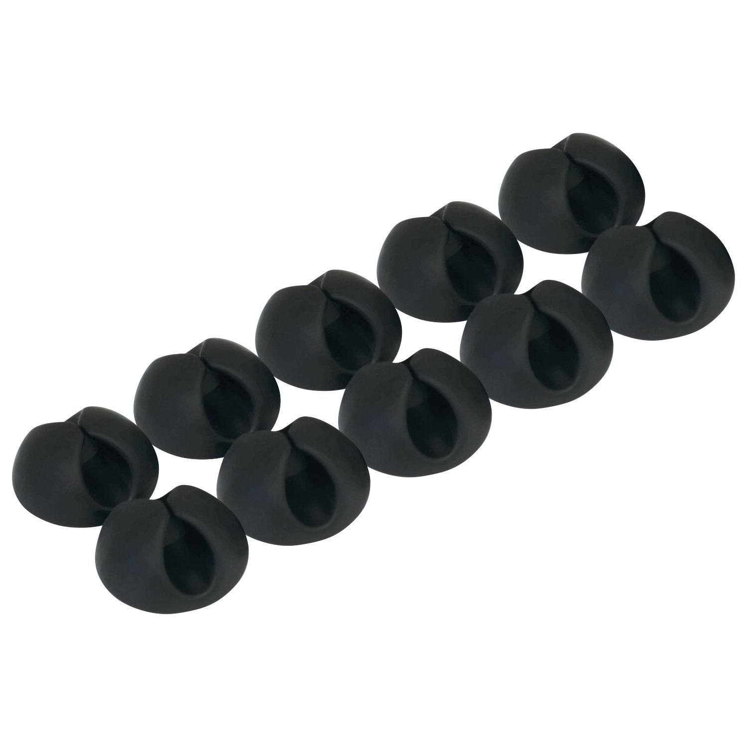 ROK Hardware Multipurpose Silicone Cable Clip Grip Wire Cord Type USB Desk Wall Desktop Organizer Charger Holder (50 Pack, Black)