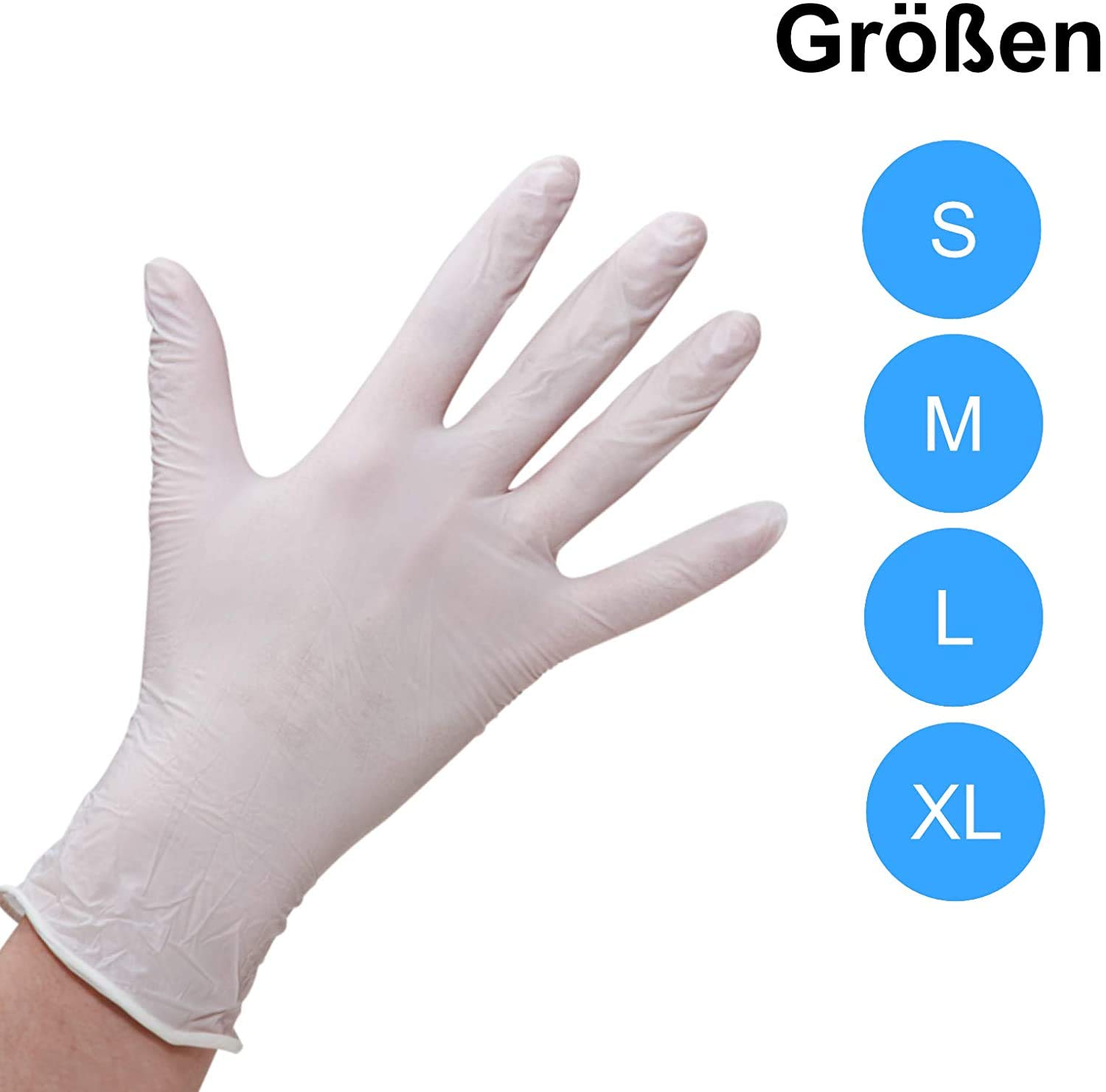 Nitril-Handschuhe in Größe XL | 100 Stück | Einweghandschuhe weiß in praktischer Spenderbox latexfrei | Ideal für Hygienebereiche
