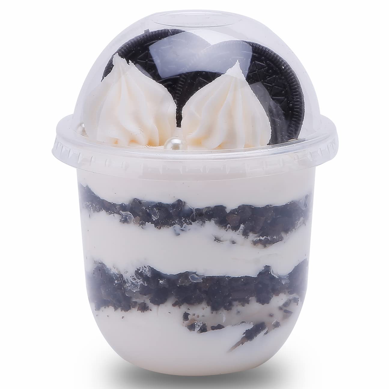 100 Pcs 12oz Clear Plastic Cups Container for Ice Cream Fruit Dessert Pudding Parfait - 360ml Premium PET Plastic Cup - Disposable Plastic Dessert Cups with Dome Lids