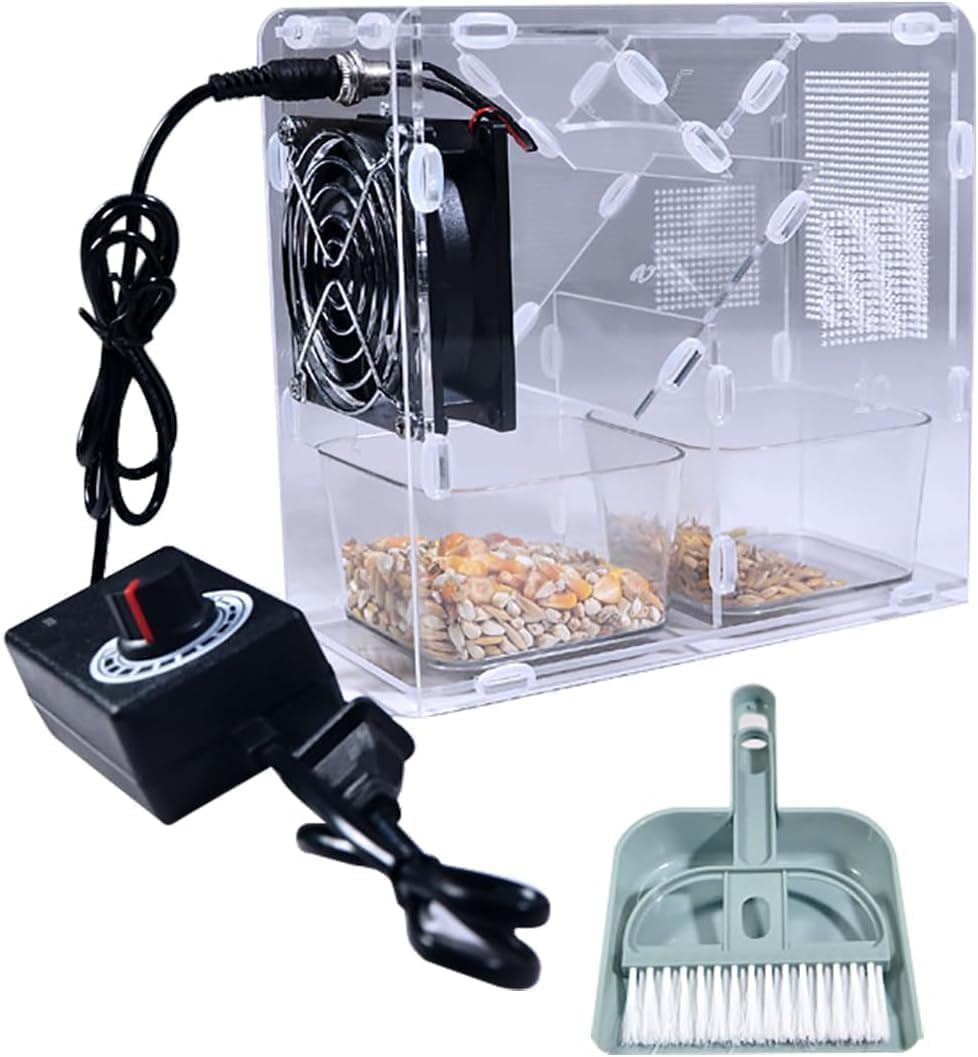 Reinigungsmaschine Für Vogelsamenreiniger, Bird -Feed -Blown Shell -Splitter,Getreidereinigung Winnower -Maschine Mit 2 Getreide- Und Verstellspeicherlüfter, Transparentes Design Für Hirse, Reis, Boh