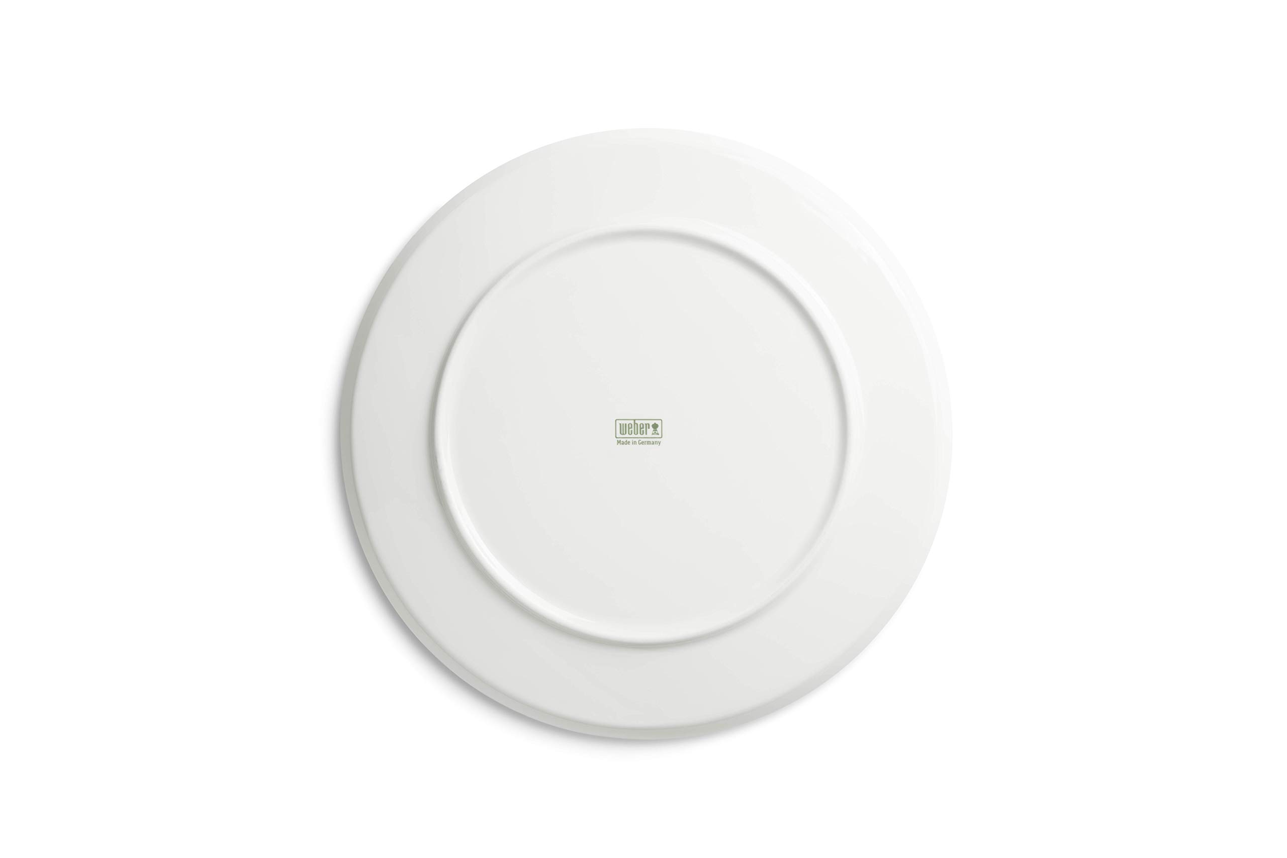 Weber Piatto Pizza in Porcellana (Ø30cm) Set da2, in Porcellana Dura Estremamente Resistente a Graffi, Perfetto per l'uso all'aperto, Fondo Extra Rinforzato, Lavabile in lavastoviglie -Bianco(17883)
