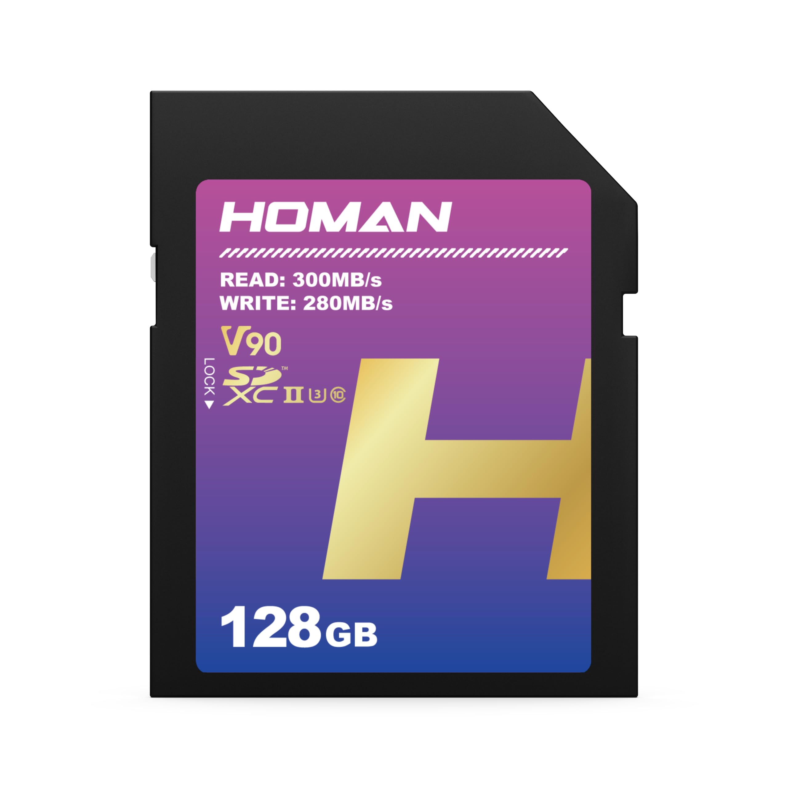Homan Scheda SD UHS-II (V90) da 128 GB adatta per qualsiasi temperatura ambientale da -10 gradi a 70 gradi Celsius con 5 anni di garanzia e recupero