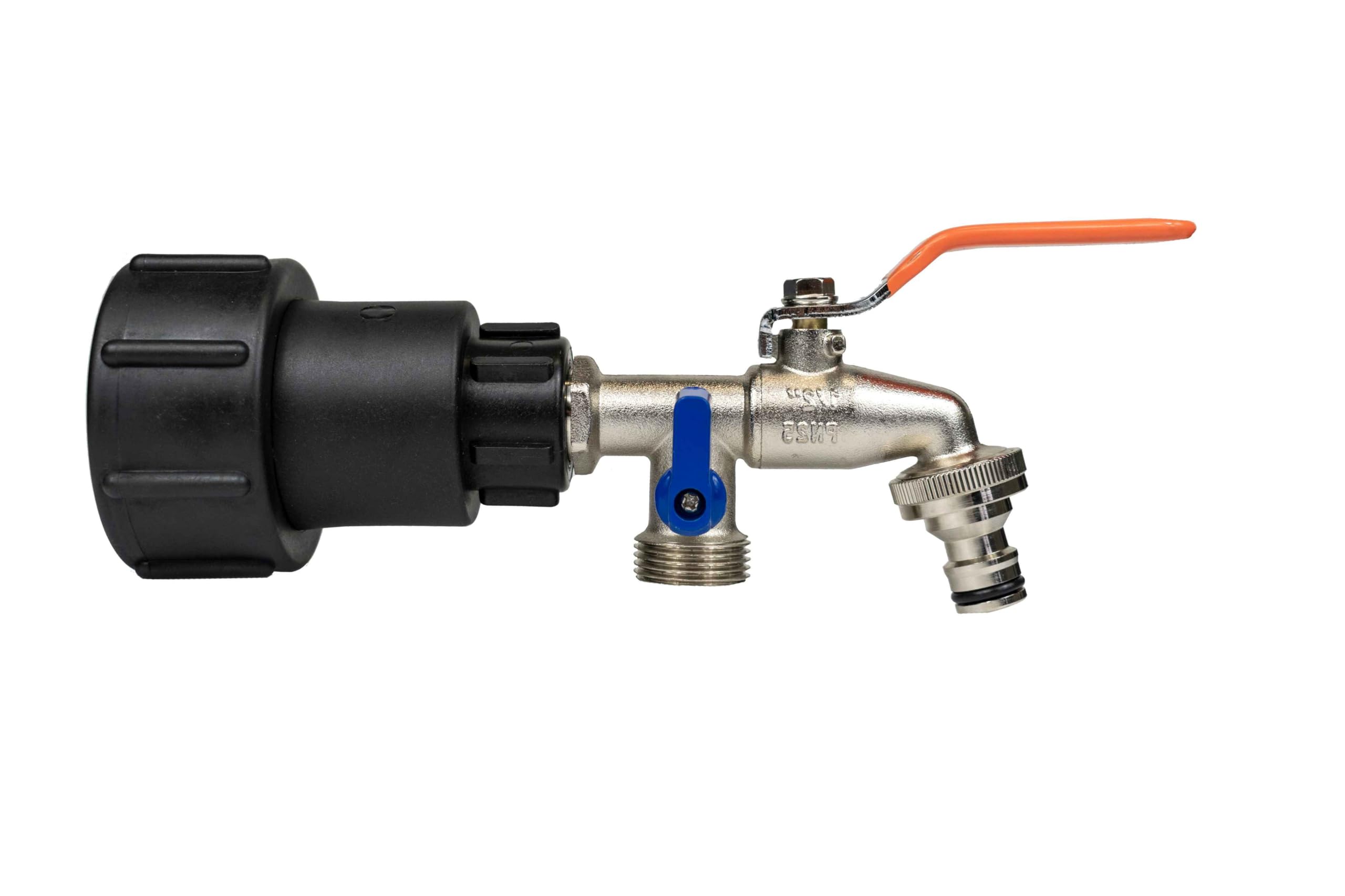  - Ibc 2" S60X6 Extended 3/4" Bspf Adaptor With Dual 3/4" Bsp Lever TapIbc021G
