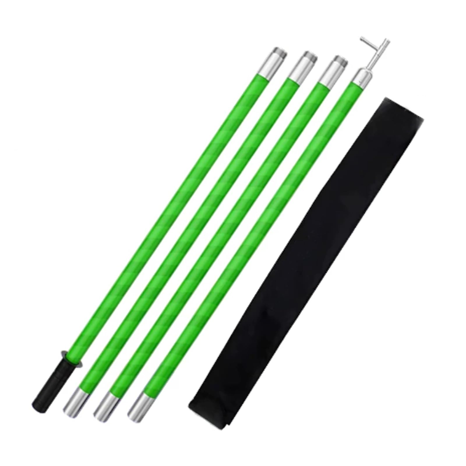 Vyrata Anti-electrocution Rescue Hook, 10-500kV Withstands Voltage Hooks with Fiberglass Electrical Pole, Portable Hotstick(3-Section118in/3m/9.8ft)