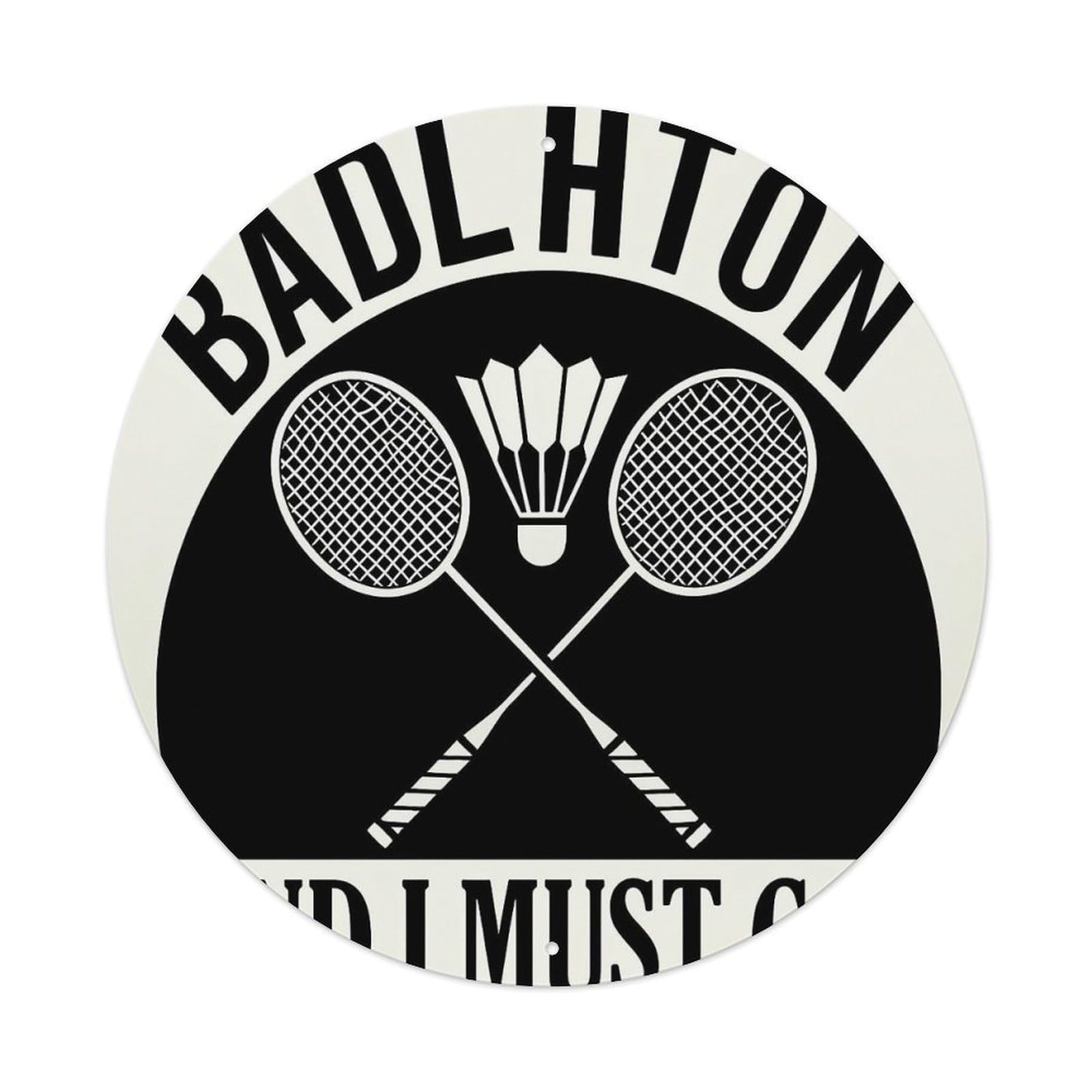 Badminton Rackets And Shuttlecock Design Metal Tin Sign Plaque