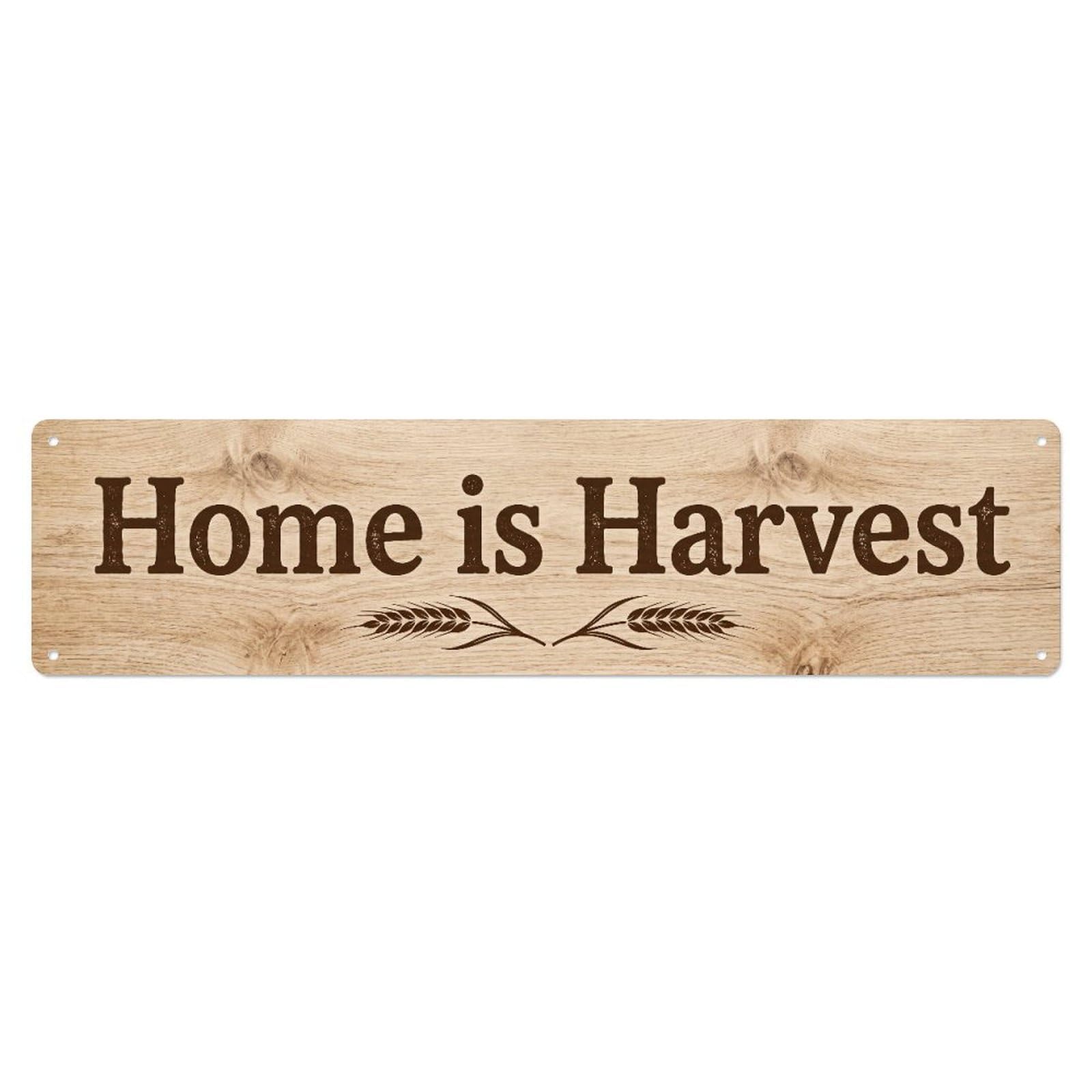 Home Is Harvest Abundant Blessings Metal Tin Skinny Sign Plaque Wall Decor for Cafe, Club Bar, Office, Home Garden Metal Poster 4x16Inch