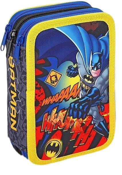 Top Linen (NW) Ltd Kids Official Cartoon & Movie Character 3 Tier Large Full Stationery School Supplies Set - Multi Compartment Pens, Pencils, Markers with Case - Bman