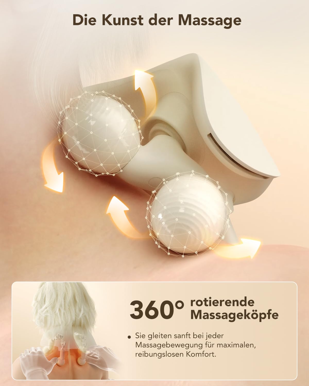 SKG® Das Original Shiatsu Nacken- und Schultermassagegerät mit Wärme, HS500 | Elektrisches Massagegerät zur Nacken Entspannung Ähnliche Handmassage Geschenk für Männer und Frauen ideal für Zuhause & Büro