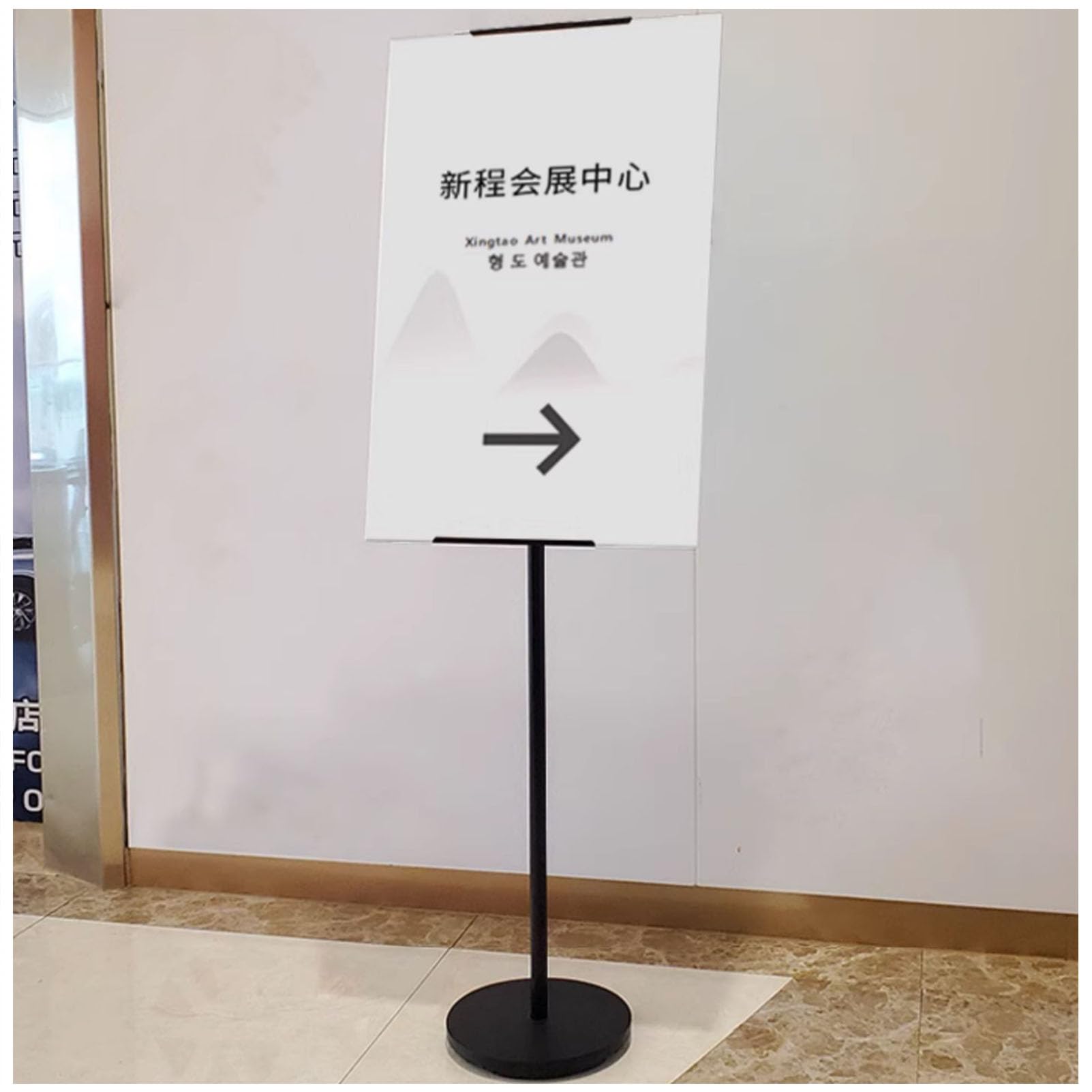 Soporte para Carteles de Suelo, Soporte para Carteles, Soporte para Carteles de Suelo Resistente, Soporte para Carteles con Pedestal Ajustable, Soporte de exhibición con rotación de 355 °