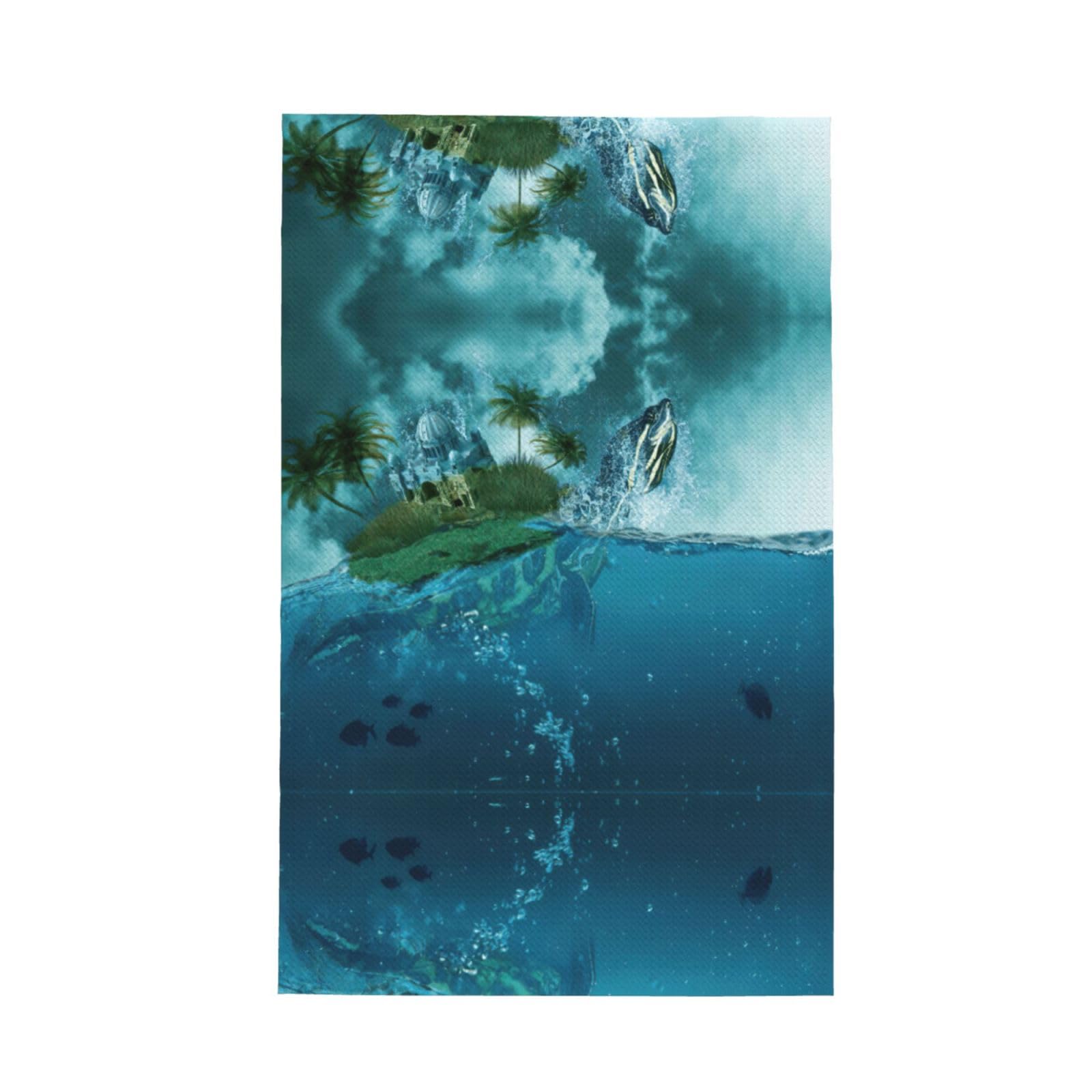 XXahnbm Imagine Sky And Sea Print Waffle Kitchen Towel,Absorbent Hand Towel
