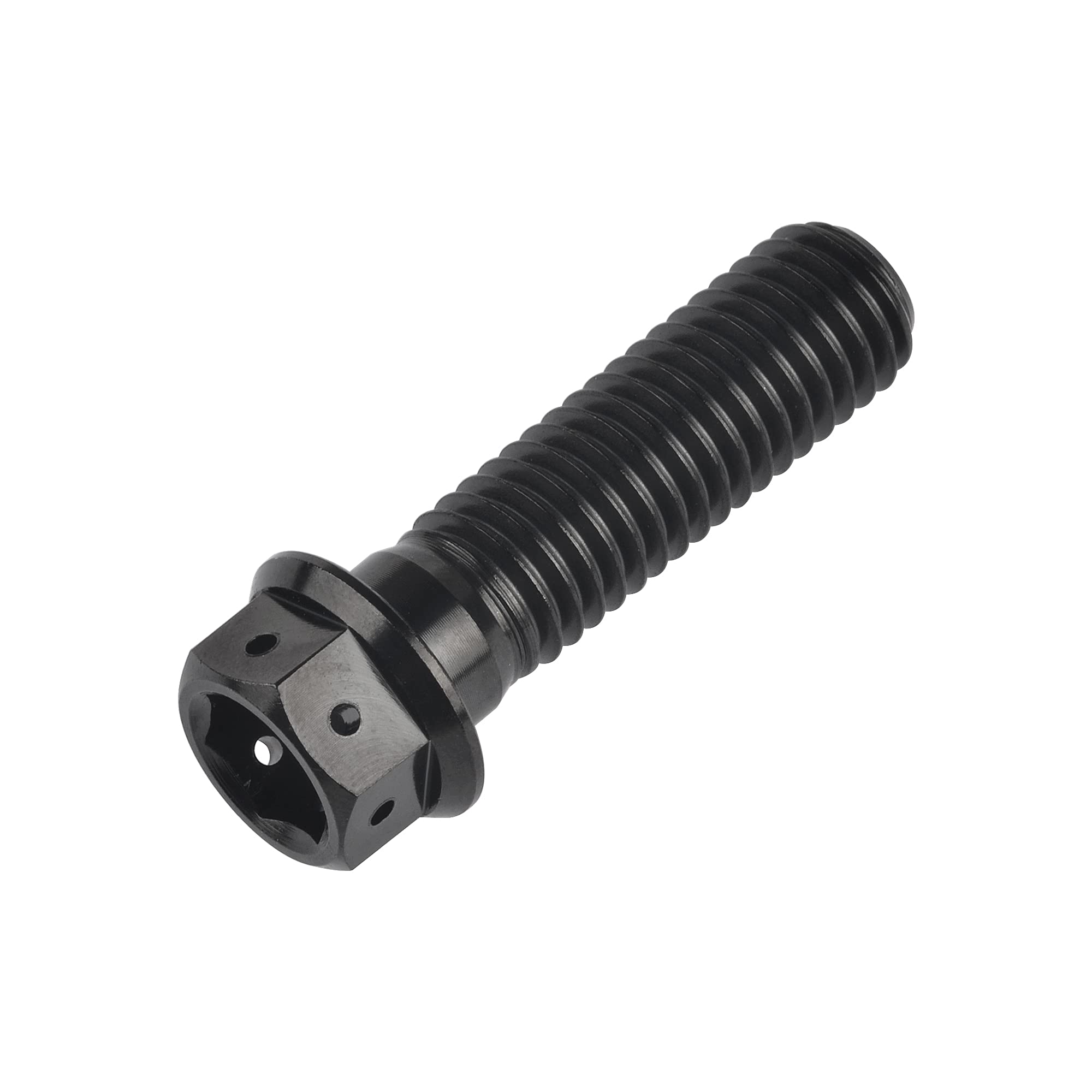 Bullone a testa esagonale in titanio M10 20 25 30 35 40 45 50 55 60 65 70 75 80 85 90 mm, confezione da 4 viti (M10 x 35 mm, passo 1,25 mm, colore: nero